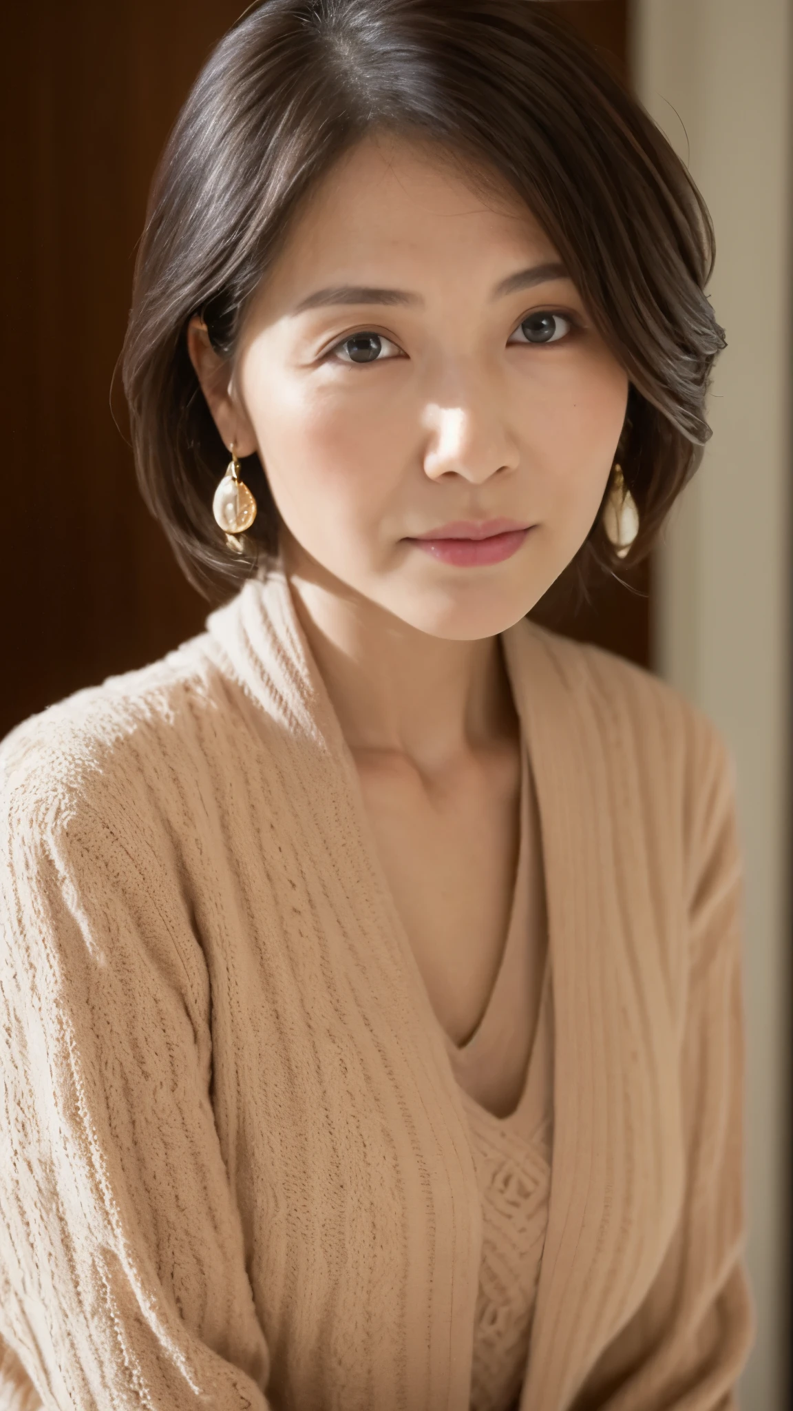 Mature woman face close-up,