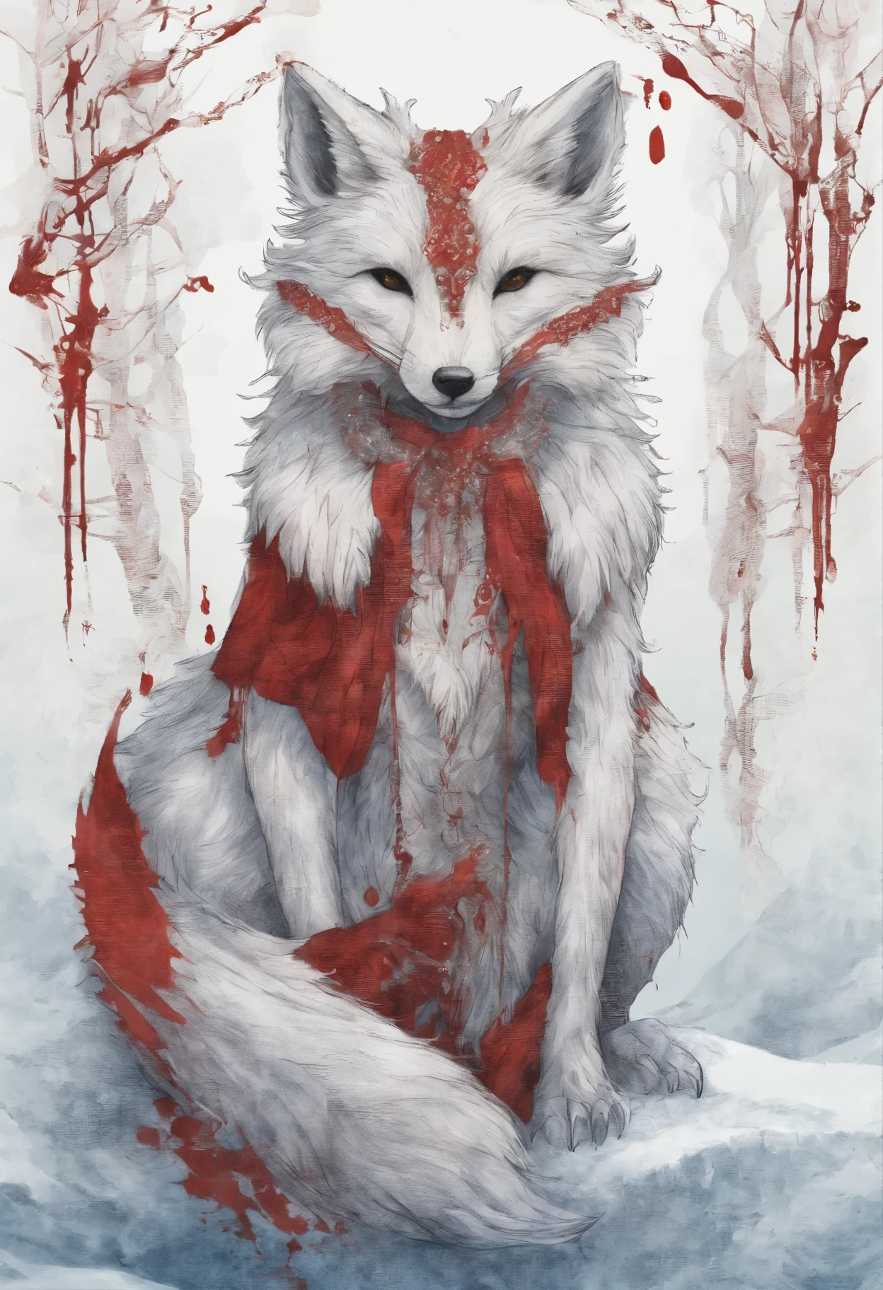 Bloody Arctic fox is with you