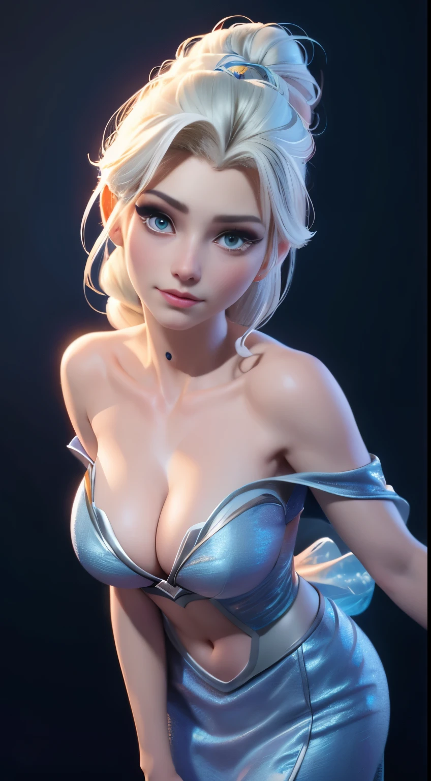 (elsa frozen-campanita mezclando modelos .) (ultra FUSIÓN) Highly detailed CG unity 8k wallpaper, style shot, complex, high detail, dramatic, highest quality movie still image, very detailed, masterpiece, best quality, character design, Elsa, Elsa from Frozen, campanita fusión (( Dark style)), realistic ultra-detailed rendering style, natural light, sharp character design, (hard focus, 8k), (((natural skin texture))), 8k textures, soft cinematic lighting, adobe lightroom, dark room, hdr, Sophisticated, Elegant, Rich Detail, Sharp Focuilm Look) )), Soothing Tones, Detail Frenzy, Intricate Detail, Super Detail, Low Contrast, Soft Film Lighting, Dull Colors, Exposure Blending, HDR, Fade, 35mm, f/1.4, ISO64, f16, 25 sec.