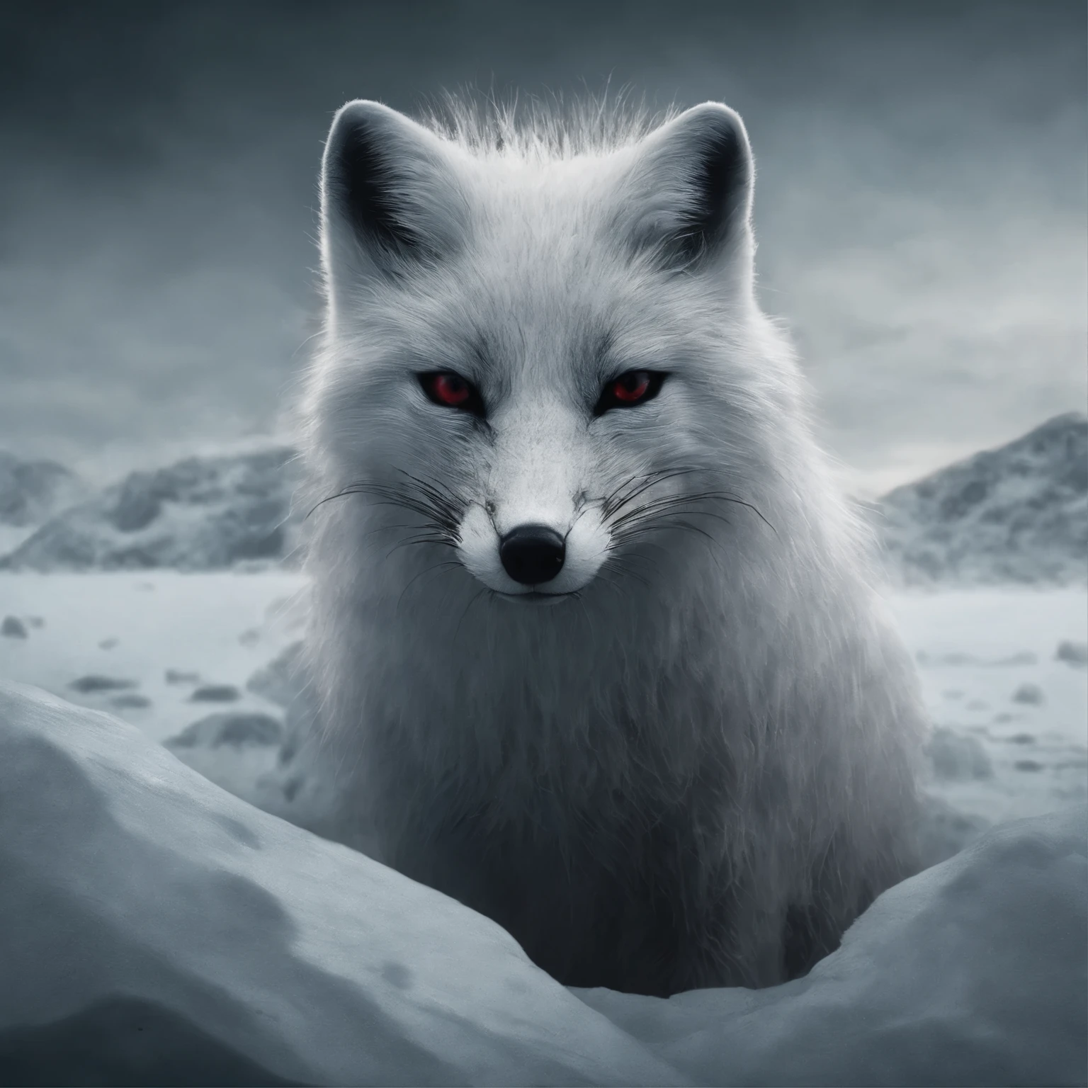 Bloody Arctic fox is with you