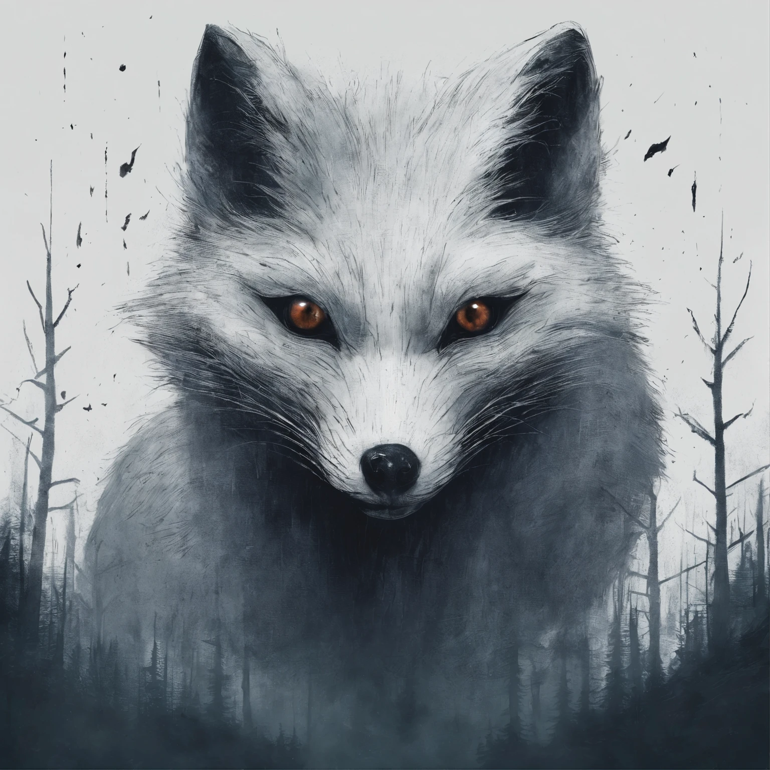 Arctic fox is with you, Attacks, tears apart, bits and pieces are flying, Blood is everywhere
