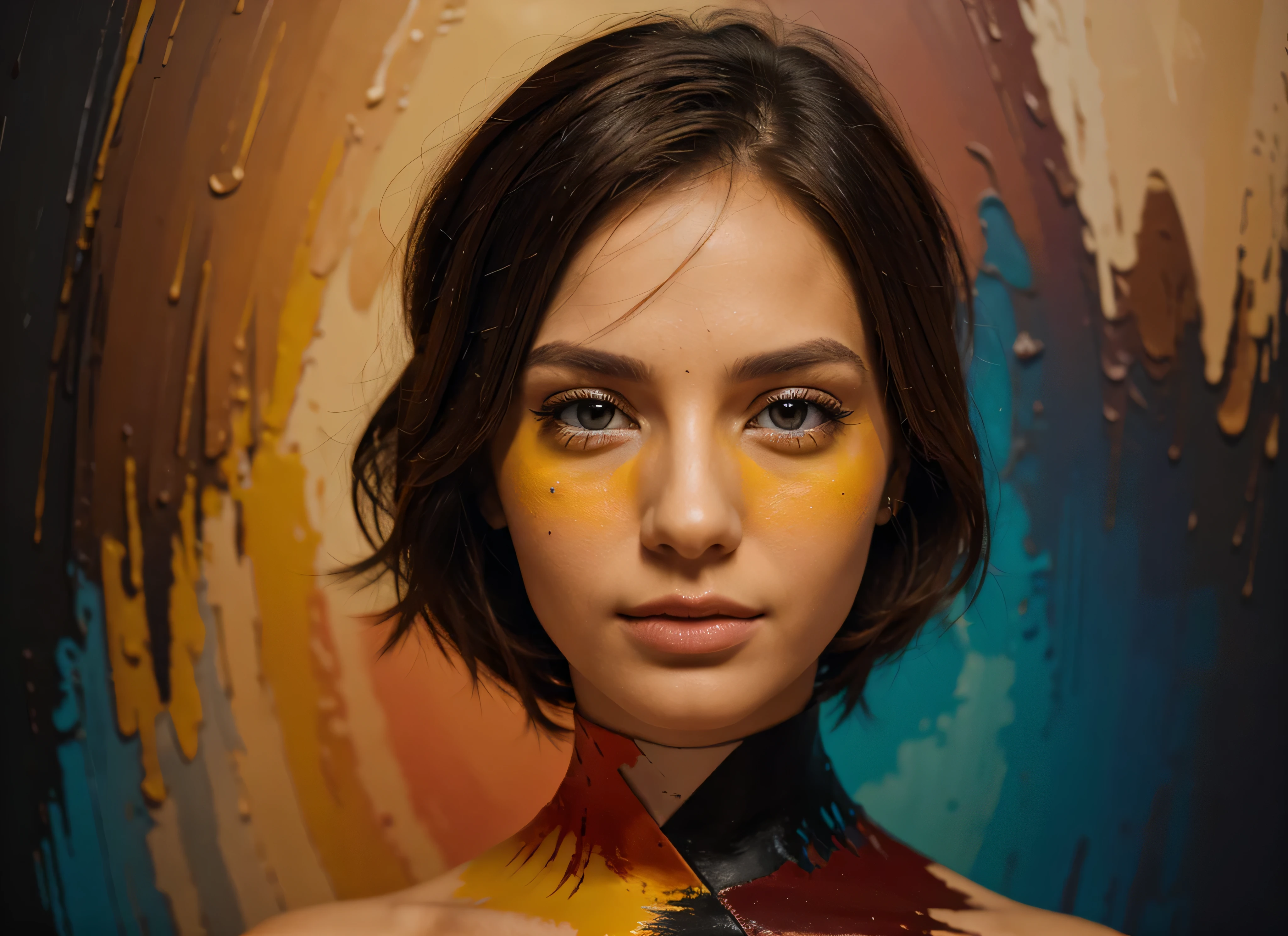 Cores lindas,, 8k, muito afiado, detalhes, pintura abstrata, cores quentes, textura