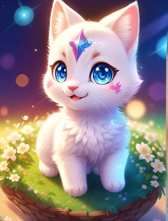Cute white horse，different colored eyes， Chibi， adorable， logo design， Cartoonish， movie light effects， 3D vector art， cute and quirky， fantasy art， Bokeh， hand drawn， digital paint， gentle lighting， Isometric style， 4K resolution， photoreal render， High level of detail clean， vector image， a realistic masterpiece， professional photography， Simple space background， flat white background， Isometry，鮮やかなvector image