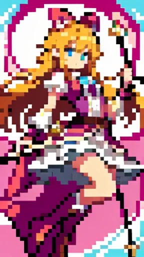 (In 8K, anime style, look at the viewer, light shines on your face), Magical Girl, Using magic, {{{{Have a magic cane}}}}, flying in the sky, boots with wings, belt with a mechanism, Coloring in pastel colors