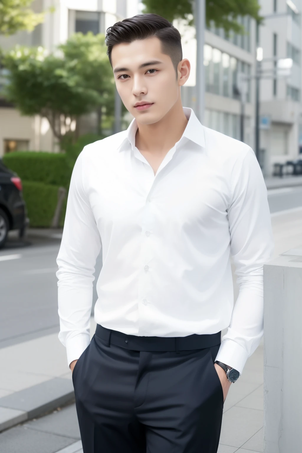 20-year-old refreshingly handsome new employee、 (Super cool S-class guy in a suit)、 Japan boys at 20 years old、 businessman、 Ultra-luxury suits、 Striped suit、 s Office、 Stand in a suitSYoung handsome man、 Full body photo、 (Highly detailed photos of CG Unity 8K)、 (A highly detailedSHandsome man in class)、 (Photo Real)、 ((top-quality))、 ultra-detailliert、 (masterpiece)、 An ultra-high picture quality、 tall、 viewer、 Gentle man、 Very beautiful hair、 Bright photo、 Handsome like a model、 Handsome like an idol、 Luxury Watches,