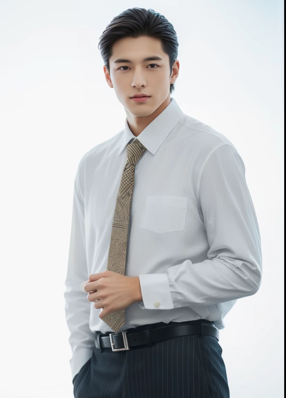 20-year-old refreshingly handsome new employee、 (Super cool S-class guy in a suit)、 Japan boys at 20 years old、 businessman、 Ultra-luxury suits、 Striped suit、 s Office、 Stand in a suitSYoung handsome man、 Full body photo、 (Highly detailed photos of CG Unity 8K)、 (A highly detailedSHandsome man in class)、 (Photo Real)、 ((top-quality))、 ultra-detailliert、 (masterpiece)、 An ultra-high picture quality、 tall、 viewer、 Gentle man、 Very beautiful hair、 short-haired、 Bright photo、 Handsome like a model、 Handsome like an idol、 Luxury Watches、 Cool belt、 japanes