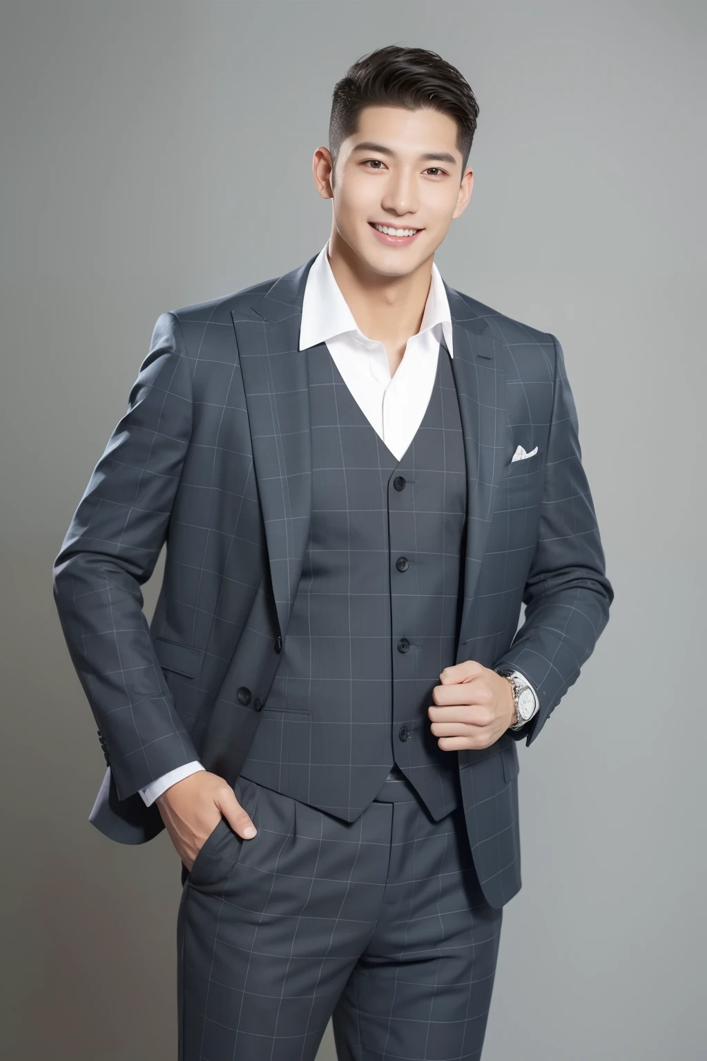 20-year-old refreshingly handsome new employee、 (Super cool S-class guy in a suit)、 Japan boys at 20 years old、 businessman、 Ultra-luxury suits、 Striped suit、 s Office、 Stand in a suitSYoung handsome man、 Full body photo、 (Highly detailed photos of CG Unity 8K)、 (A highly detailedSHandsome man in class)、 (Photo Real)、 ((top-quality))、 ultra-detailliert、 (masterpiece)、 An ultra-high picture quality、 tall、 viewer、 Gentle man、 Very beautiful hair、 short-haired、 Bright photo、 Handsome like a model、 Handsome like an idol、 Luxury Watches、 Cool belt、 japanes