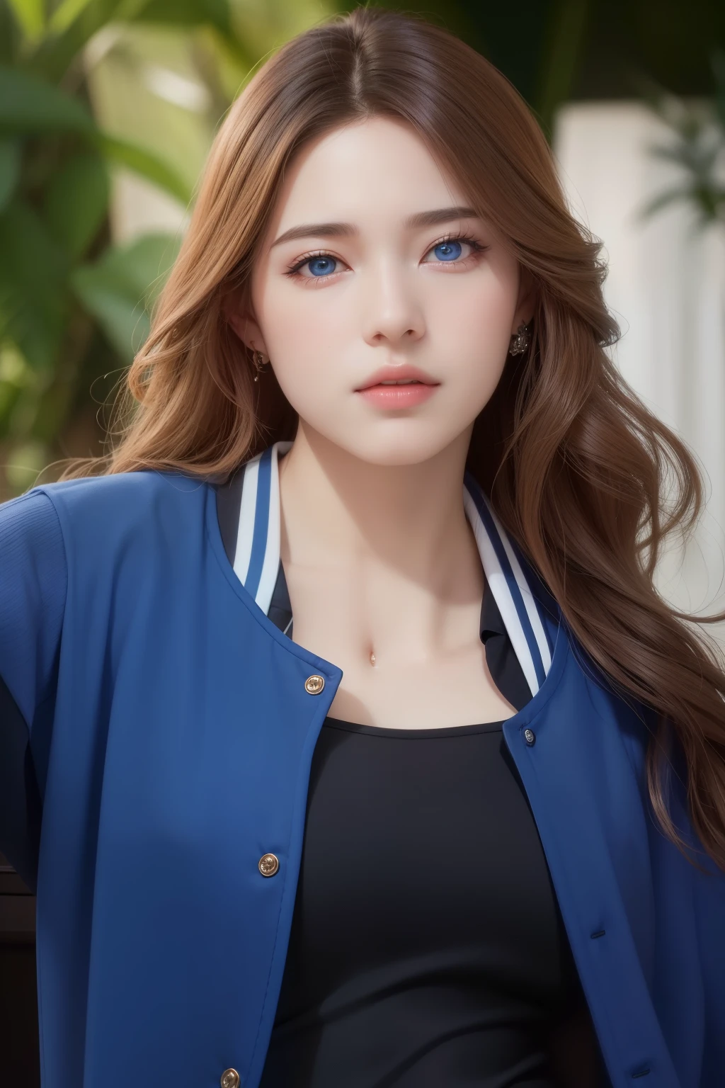 Beautiful big breastokeh), indoors, detailed luxury living room, gentle and charming beautiful goddess, Korean(kpop-idol), solo, necklace, oval face, double eyelids, smart, good hands, good feet, Natural, (from below angle), (glossy skin:1.05), ((low angle)), Perfect figure, (64k, UHD, RAW photo, best quality, masterpiece:1.4), (realistic, photo-realistic:1.37), ultra high res, photon mapping, radiosity, physically-based rendering, professional soft lighting, blue eyes, purpel hair