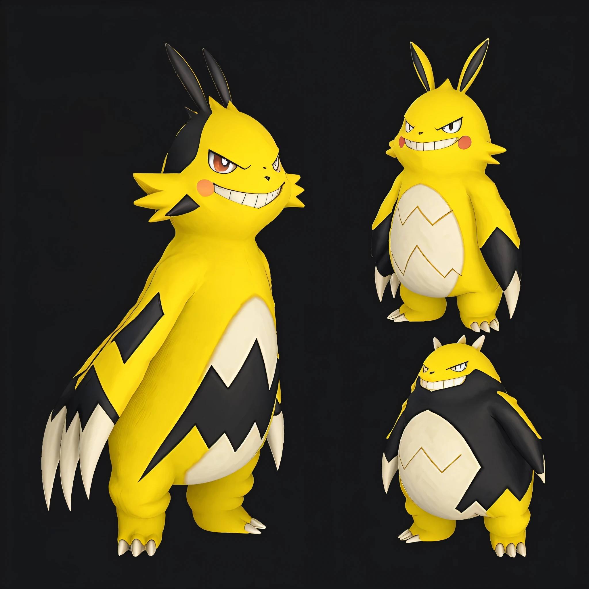 baodianxiong,full body,grin,looking at viewer,no humans,pokemon \(creature\),simple background,smile,solo,standing,