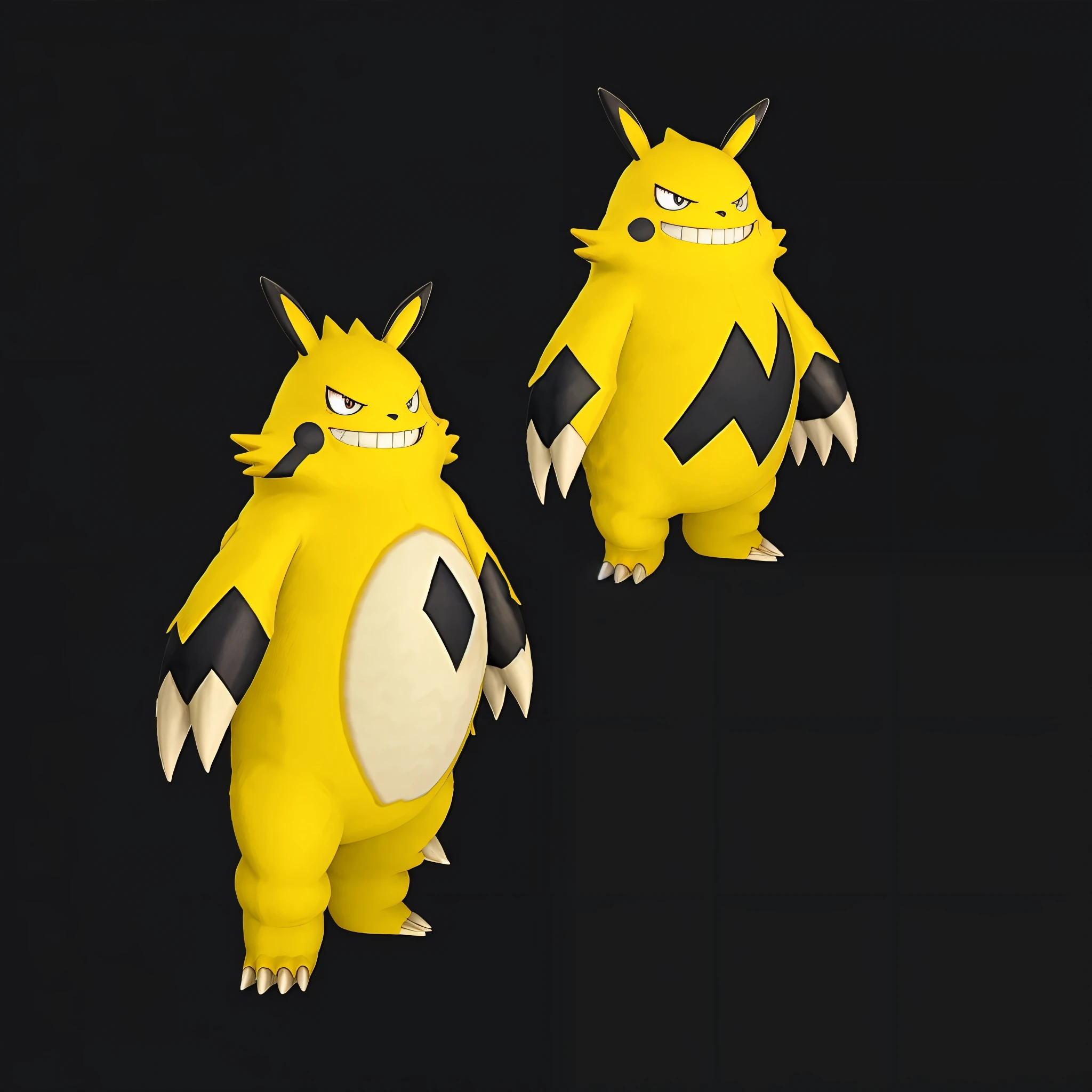 baodianxiong,full body,grin,looking at viewer,no humans,pokemon \(creature\),simple background,smile,solo,standing,