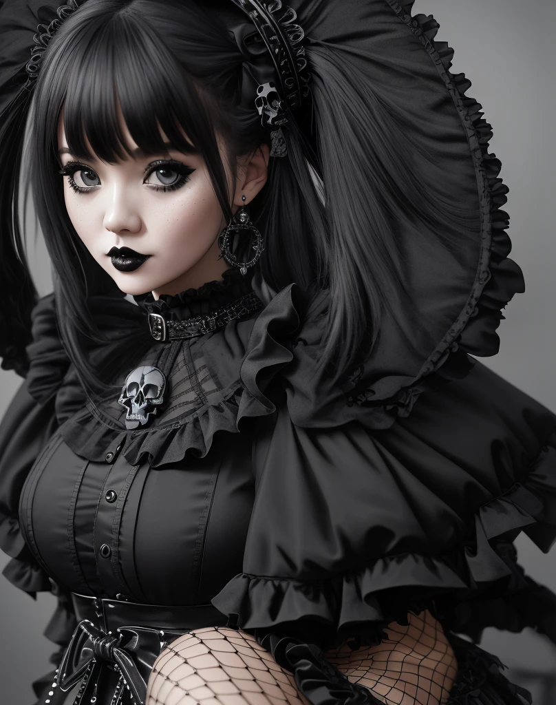 Masterpiece, absurdres,award winning photo, extremely detailed, amazing, fine detail, extremely detailed eyes and face, by lee jeffries nikon d850 film stock photograph 4 kodak portra 400 camera f1.6 lens rich colors hyper realistic lifelike texture dramatic lighting unrealengine trending on artstation cinestill 800 tungsten,goth woman, thepit bimbo, glossy, (face ultra closeup shot:1.325)

 GothGal, (ultra short skirt, fishnet stockings, gothic print, imprinted skulls:1.25), a woman in a black and white outfit is standing on the street,woman wearing a GothGal outfit, large boots, twin tail, frilly dress, lace, ribbon, lipstick, pale skin