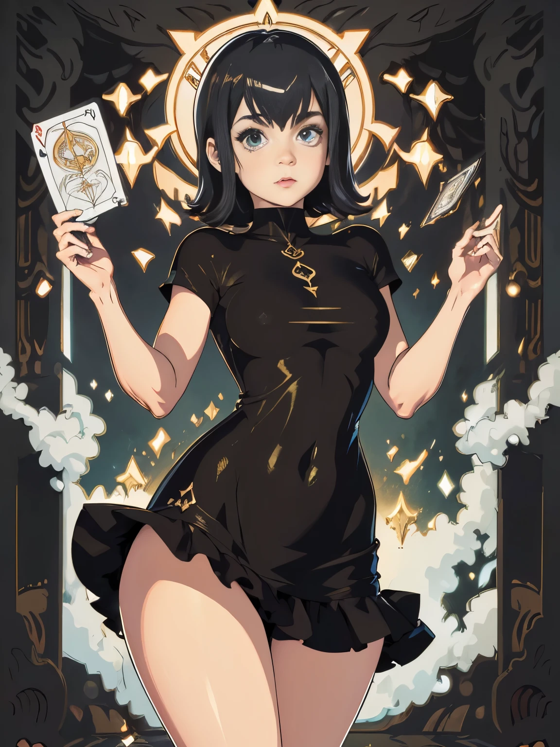 (((mavis)))8k,((( acostada en la cama)))((( un personaje)))((((en la cama )))(((boca abajo))((hotel transilvania))(((Amazing tits)))caliente, hermosa,((Hornie)),((( lleva su vestido negro)))((cute)))8k, salpicaduras de color, arte lineal, Fibonacci, (((al estilo de la carta del tarot)))((estilo humano hiperealista)),. hiperrealista todo como un motor irreal trazado de rayos render estilo humano realista ,., Suavemente iluminado, Intimo exquisito detalle, sharp focus, intrincadamente detallado, rewarded photography, small-catchlight, bajo contraste, alta nitidez, facial-symmetry, profundidad de campo, cinematic background, Renderizado del motor irreal, Imagen central, dream-like, Suavemente iluminado, intimo, imagen de cuerpo completo ,cuerpo completo,((tetona)),((piernas torneadas)) perfect ass ecchi, hdri