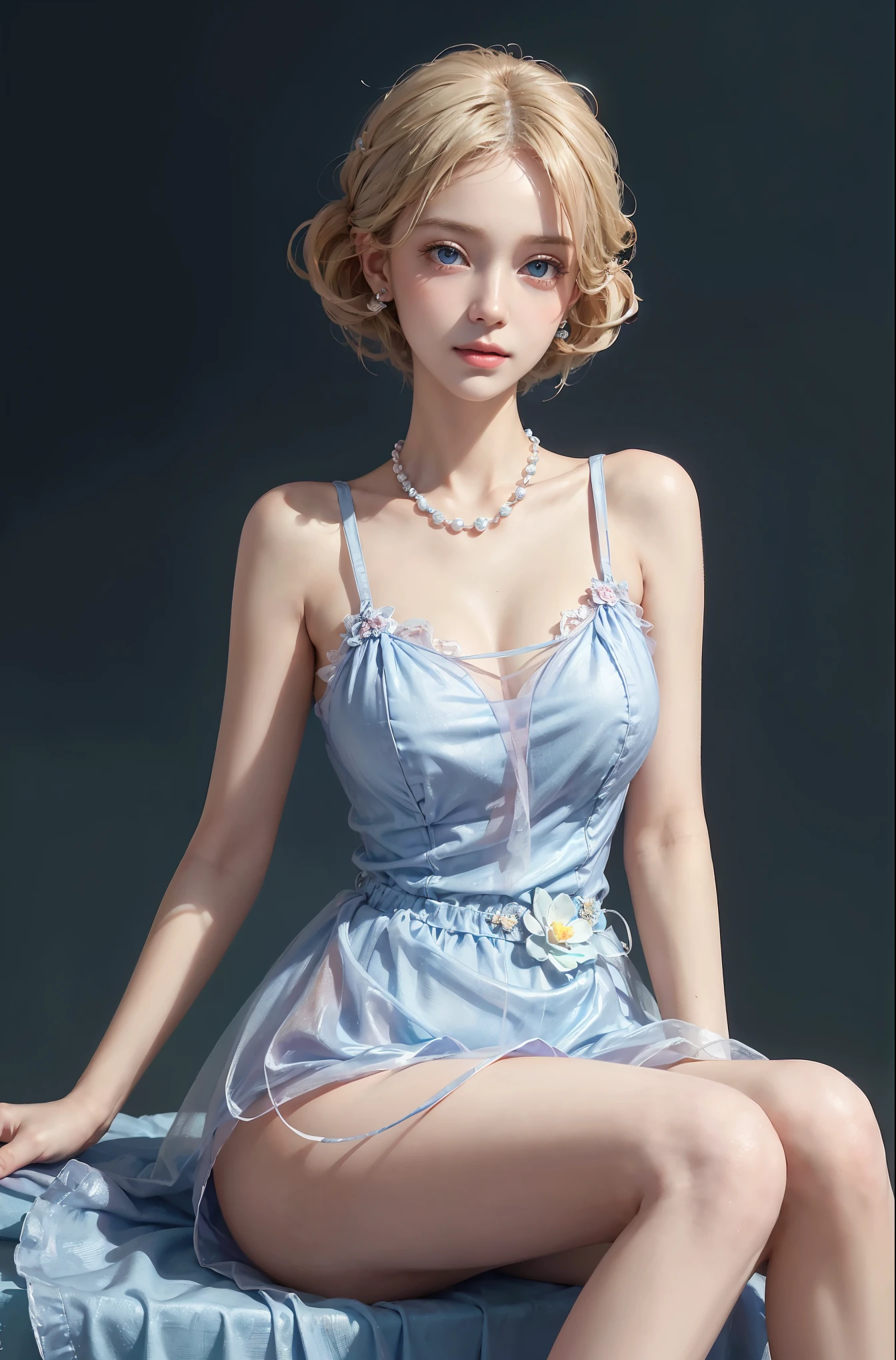 Special clothes34,bare shoulders,shirt, (knee shot), (Surrealism), (illustration), (Resolution enhancement), (8k), (Very detailed), (Best illustration), (beautiful and delicate eyes), (best quality), (super detailed), (masterpiece ), ( wallpaper), (Detailed face),one blonde, curls,(High top fade in and out:1.3), (Smile brightly, bright look), dark theme, soothing tone, pastel colors, high contrast, (natural skin texture, Surrealism主义, soft light, impatient),exposure blending, medium shot, Bokeh, (human development report:1.4), high contrast, (Movie, teal and orange:0.85), (pastel colors, fade, soothing tone:1.3), high saturation, (super detailed:1.2),(big breasts :1.2)