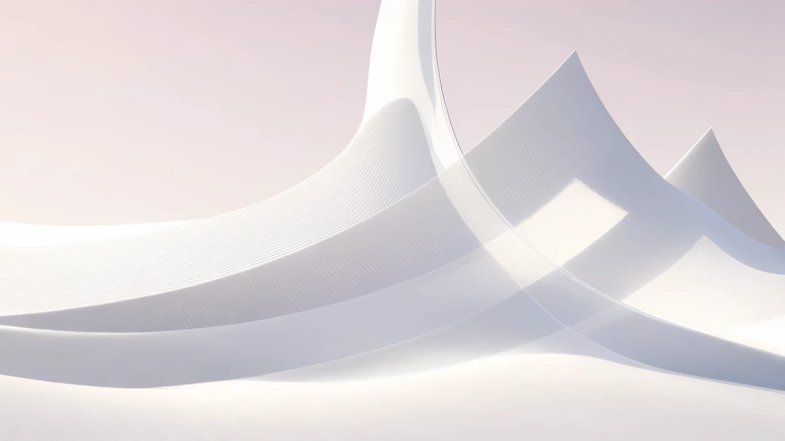 Combine shapes to produce a white surface, abstract white fluid, Smooth curvature design, Smooth curve design, chrome reflection, smooth shiny metal, Clear and smooth lines, Naruhito Yoshika, glass texture, glossy white metal, Smooth rendering, Clear curve details, chromed metal, smooth shapes and lines, Smooth surface rendering, liquid glass，4K，HD