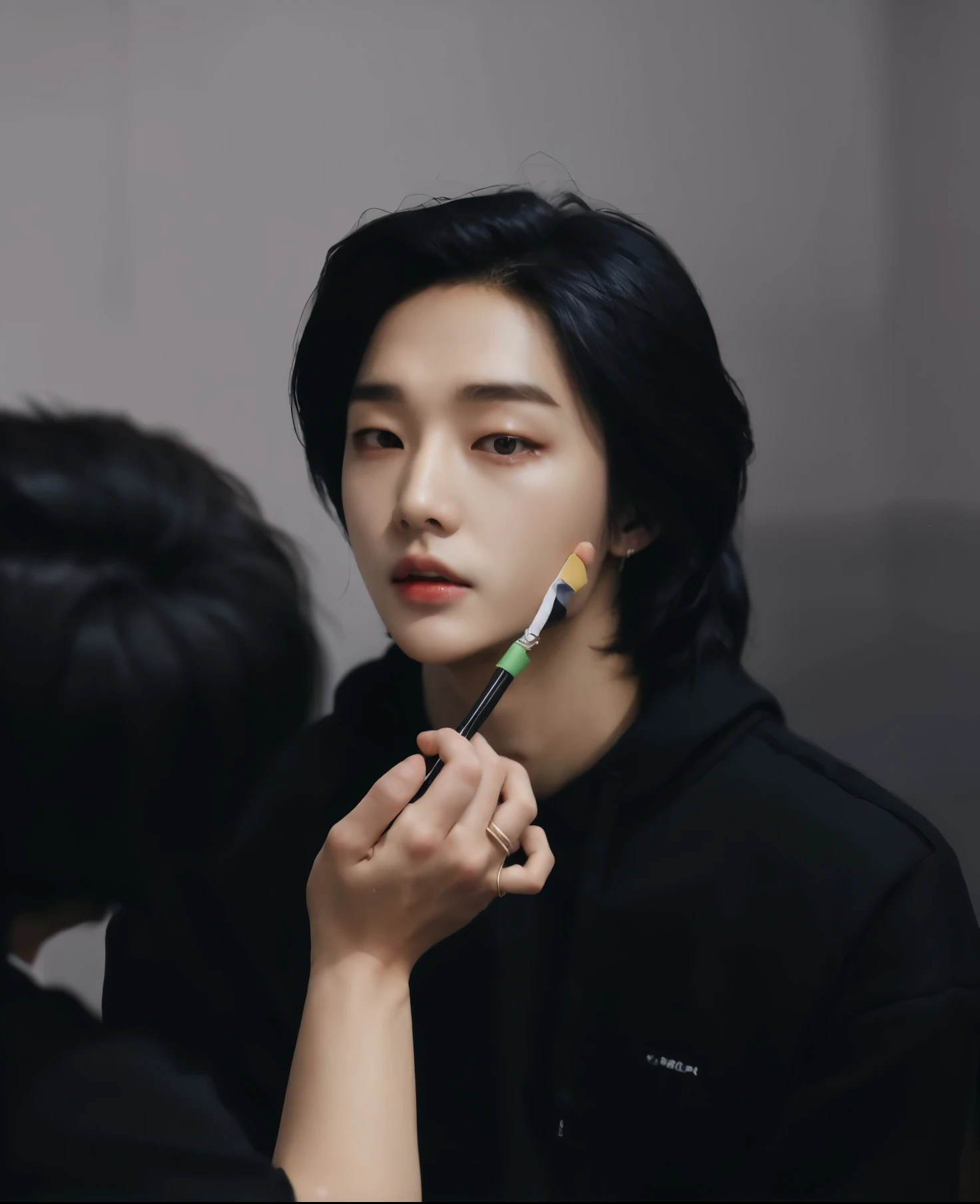 araffed asian man brushing his teeth in front of a mirror, Jinyoung Shin, taejune kim, artista coreano, cai xukun, Kim Doyoung, hyung tae, adorable and pale korean face, Jung Jaehyun, popular south korean inventar, pintar ulzzang, jaeyeon nam, Hong junho hyung, hyung tae kim, inventar, Jinyoung Shin aesthetic