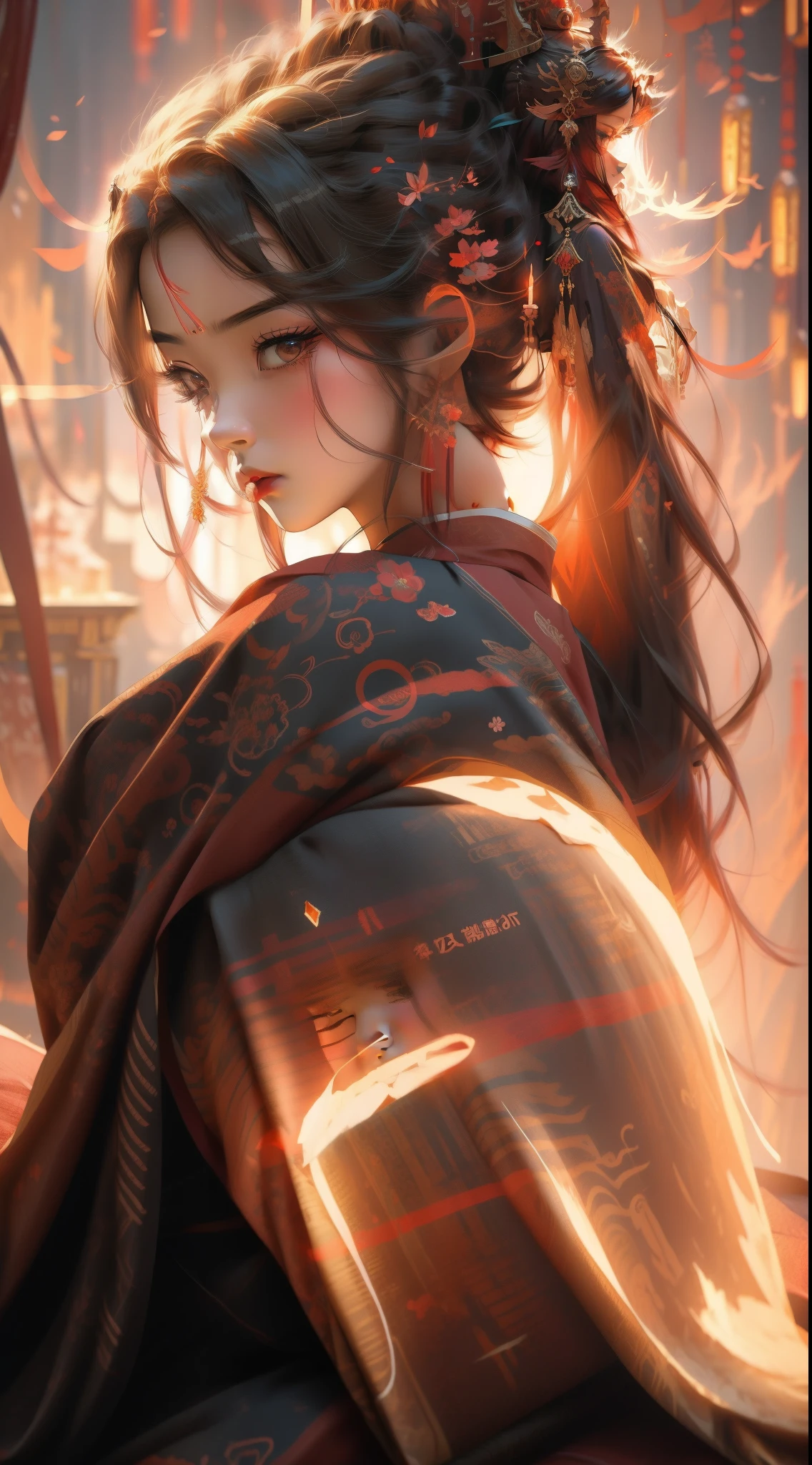 (Top resolution、Distinct_image)top-quality、A Japanese dragon girl 、masterpiece、highly detailed, half body, Semi-realistic、yellow eyes 、18year old, black hair,young 、Exquisite facial features、Facial features ,variation potrait, long hairstyles, teenage, cool , cold sharp eyes, An expression of despair., lifeless eyes, blood on face, , {Very detailed 8k CG unit wallpaper}, Handsome, solo, female, vampires, dark cloak , loyalty ,Japanese kimono, have dragon horns,
Sword, detailed eyes, beautiful eyes