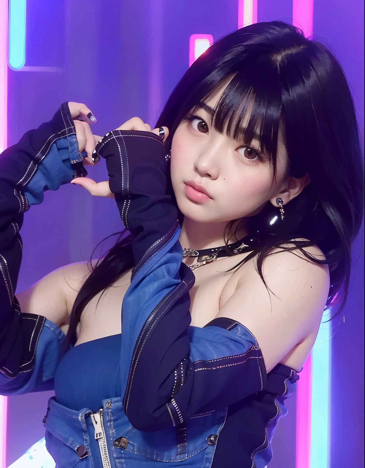 araffe asian woman in a denim dress posing for a picture, sun yunjoo, jinyoung shin, she has black hair with bangs, lalisa manobal, korean idol, lalisa manoban of blackpink, bae suzy, jaeyeon nam, iu, kim doyoung, portrait of jossi of blackpink, park ji-min, jossi of blackpink