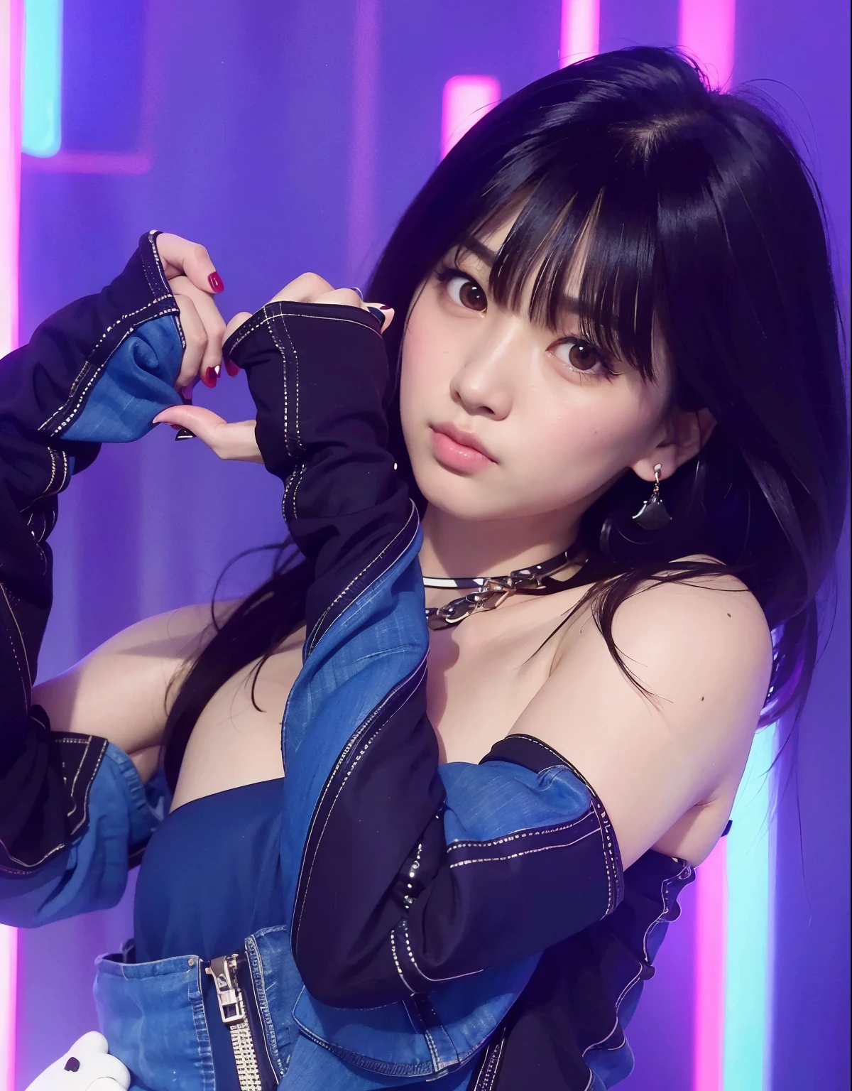 araffe asian woman in a denim dress posing for a picture, sun yunjoo, jinyoung shin, she has black hair with bangs, lalisa manobal, korean idol, lalisa manoban of blackpink, bae suzy, jaeyeon nam, iu, kim doyoung, portrait of jossi of blackpink, park ji-min, jossi of blackpink