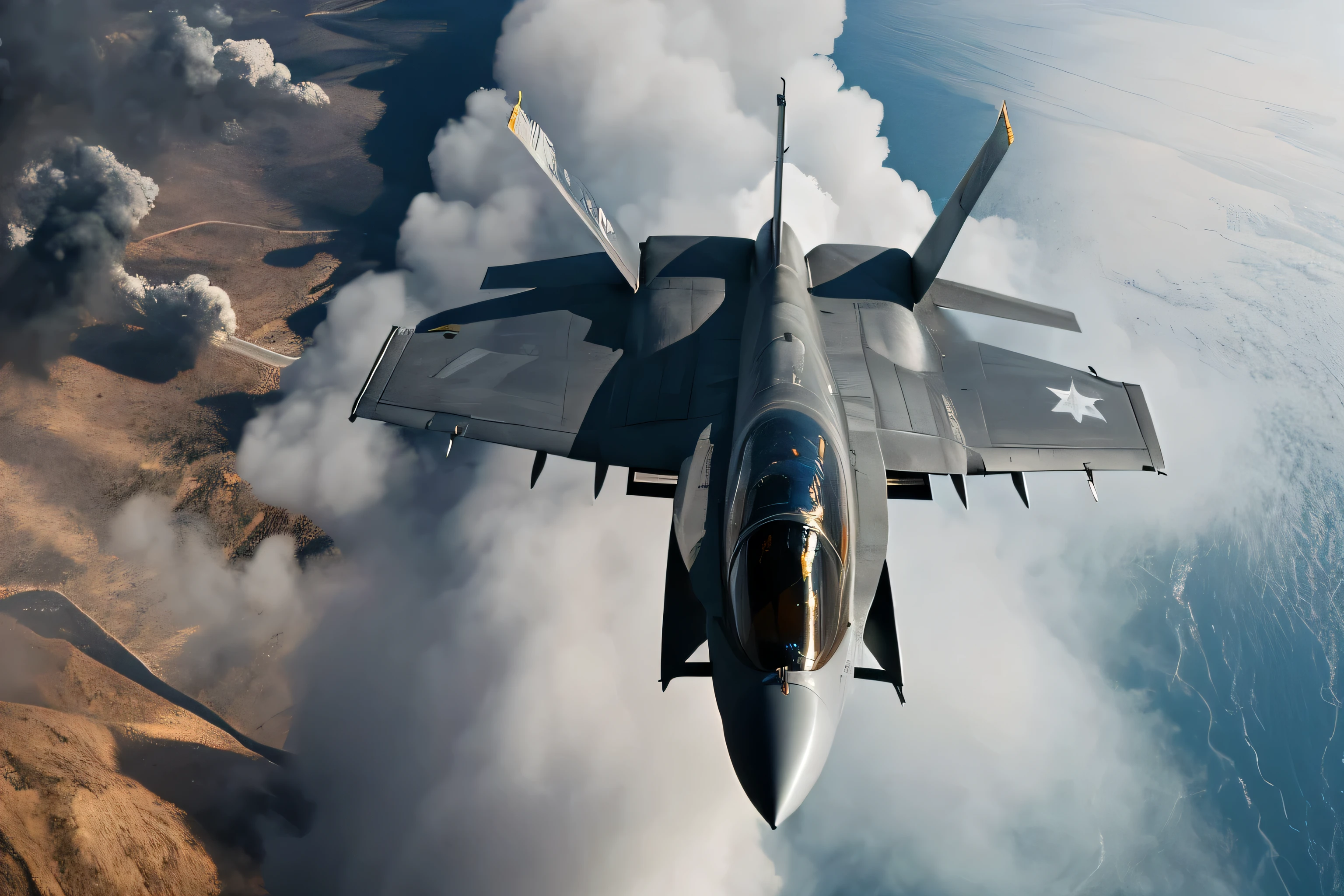there is a fighter jet flying through the air with smoke coming out of it, fighter jets, fighter jet, acecombat, us airforce, jet fighter background, 5th gen fighter, ace combat, fighter jet in flight, jet fighters, jet fighter, f/15, 4 k hd wallpaper c 1 7, top gun maverick, valkyrie fighter jet
