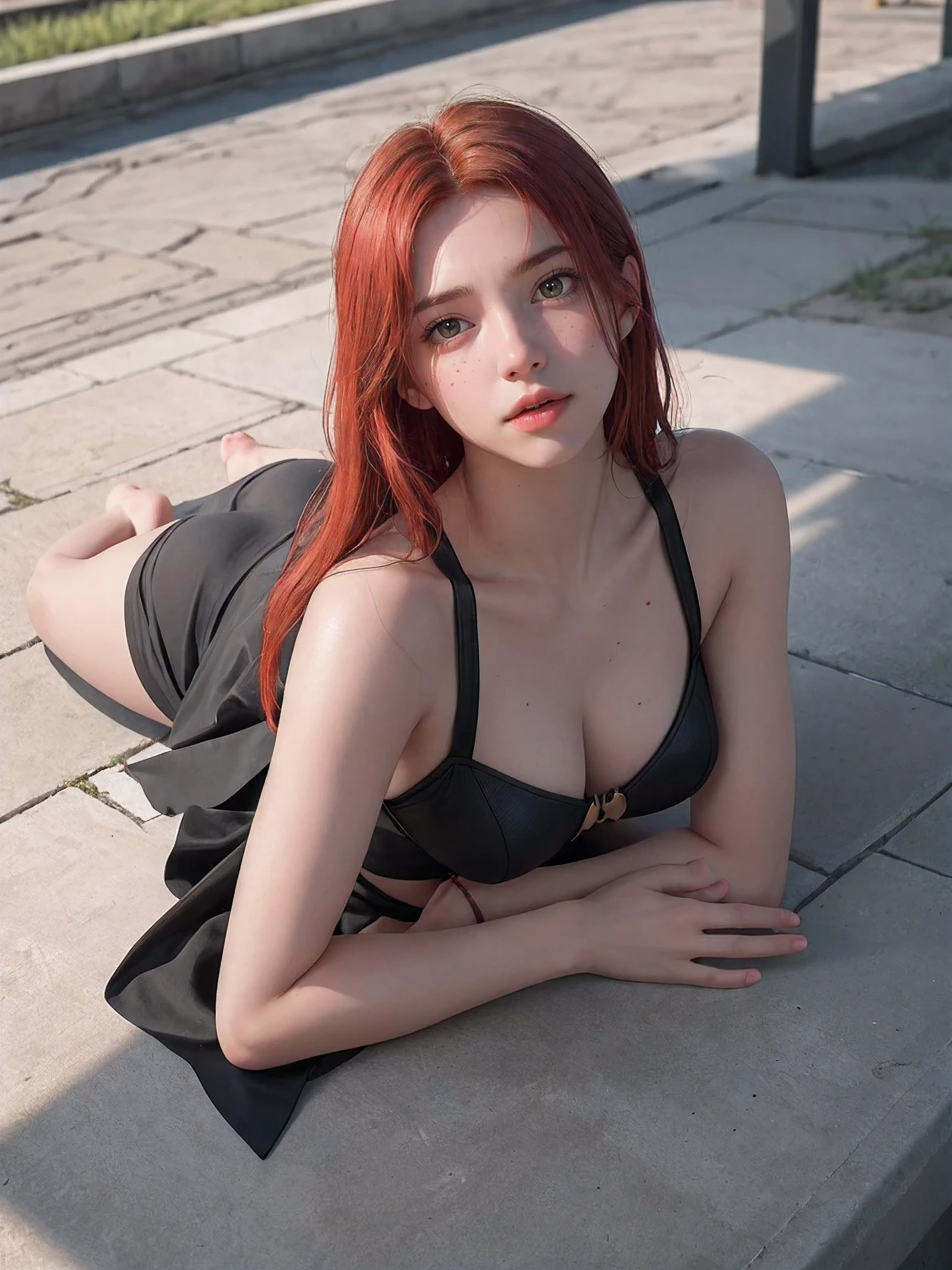 (whole body:1.5),beautiful detailed background, octane rendering, 8K, best quality, masterpiece, illustration, extremely delicate and beautiful, detailed,extremely detailed,CG,Unite,wallpaper,Astonishing, fine details, realistic art: 1.2 ,masterpiece, best quality, official art, extremely detailed CG Unite 8K wallpaper,1 girl, Batgirl (((red hair))), wearing batgirl superhero costume, lying face down, hogtied, hands and feet tied together, gagged, head and shoulders arched up, dark Knight, green eyes, pretty symetrical face, oily wet skin, tanned skin, freckles, thin waist, narrow hips, tight apple ass, small breasts , Realistic photos, (hiqcgbody) ,perfect female figure, dark gothic rooftop background