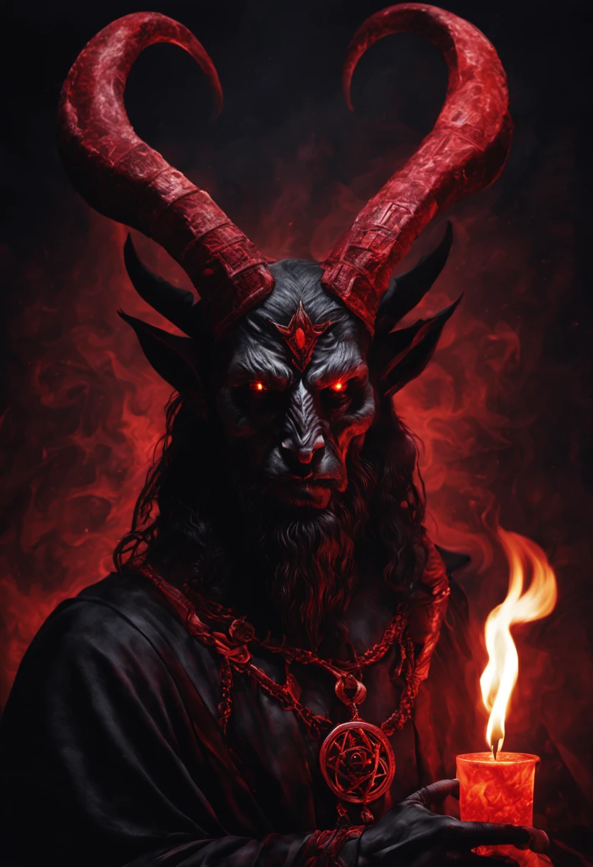 ((Hell God)), lucifer, black face, no face, ((red fire eyes)), giant hell lord, ((circle light symbol)), behind head, dark fantasy art, ((death metal album cover)), ((brutal art)), ((gore)), ((fire)), blood, lord of hell, ((diablo)), ((satanic)), ((lot hands)), ((hugging naked woman))