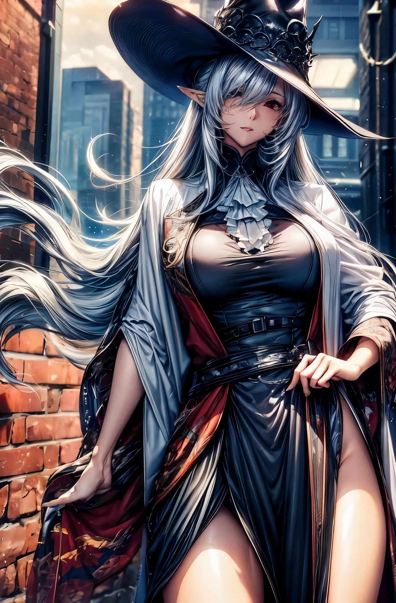 32K, detailed silver hair, detailed red red eye, leadship, highres