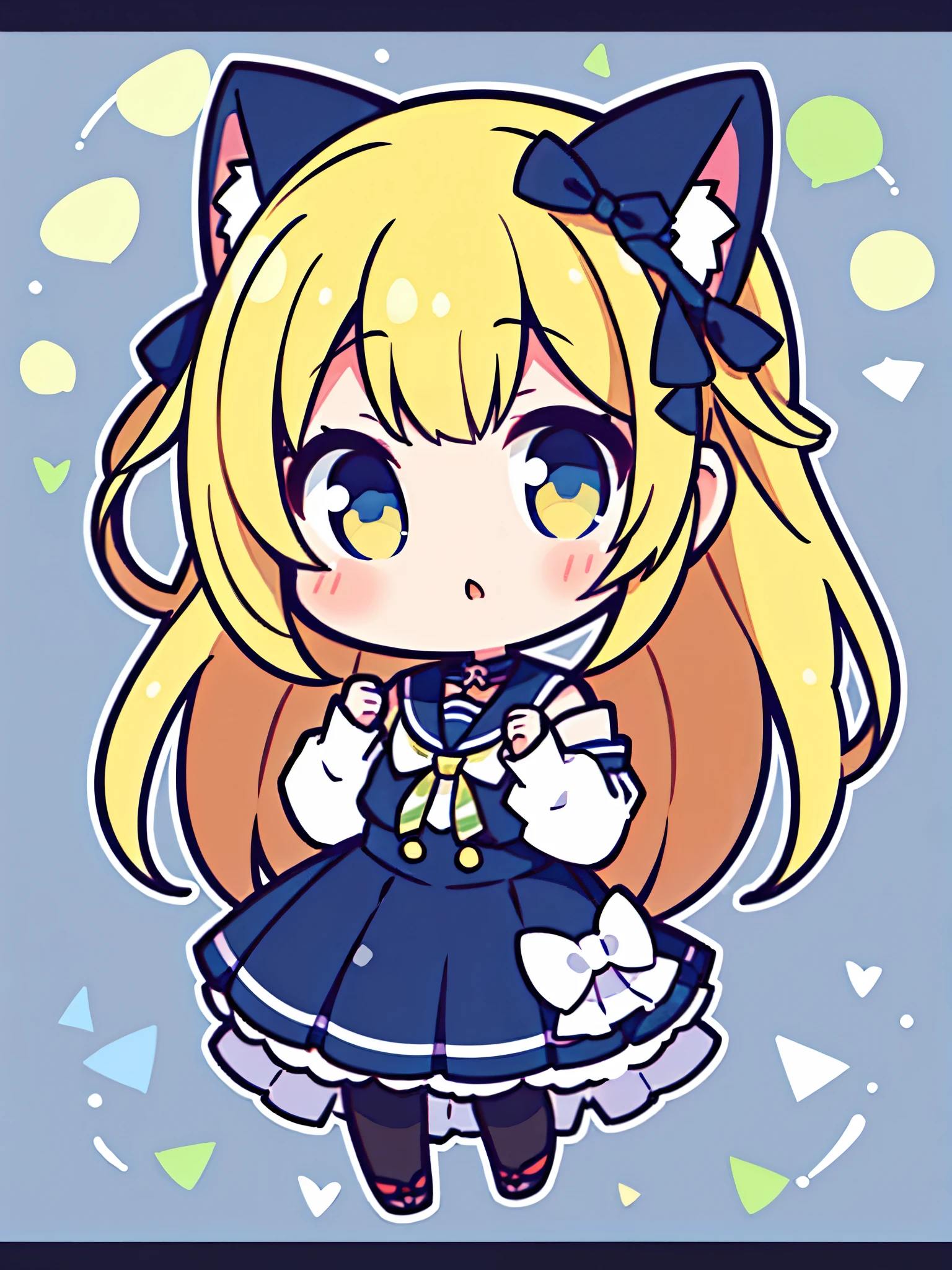 1girls, chibi, marin kitagawa, cat ears, blonde, cosplay,