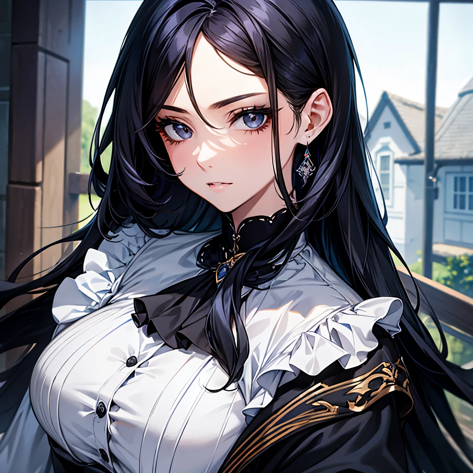 (((masterpiece)))、((highest quality))、(Super detailed)、(CG illustration)、(very beautiful girl))、cinematic light、((1 Mechanical Girl))、 SF、Apocalypse、Erotic grotesque、graduate school(beautiful and luxurious:1.2)、(1 girl:1.3)、facing the front,long dark blue hair,corset,High waist tight skirt,