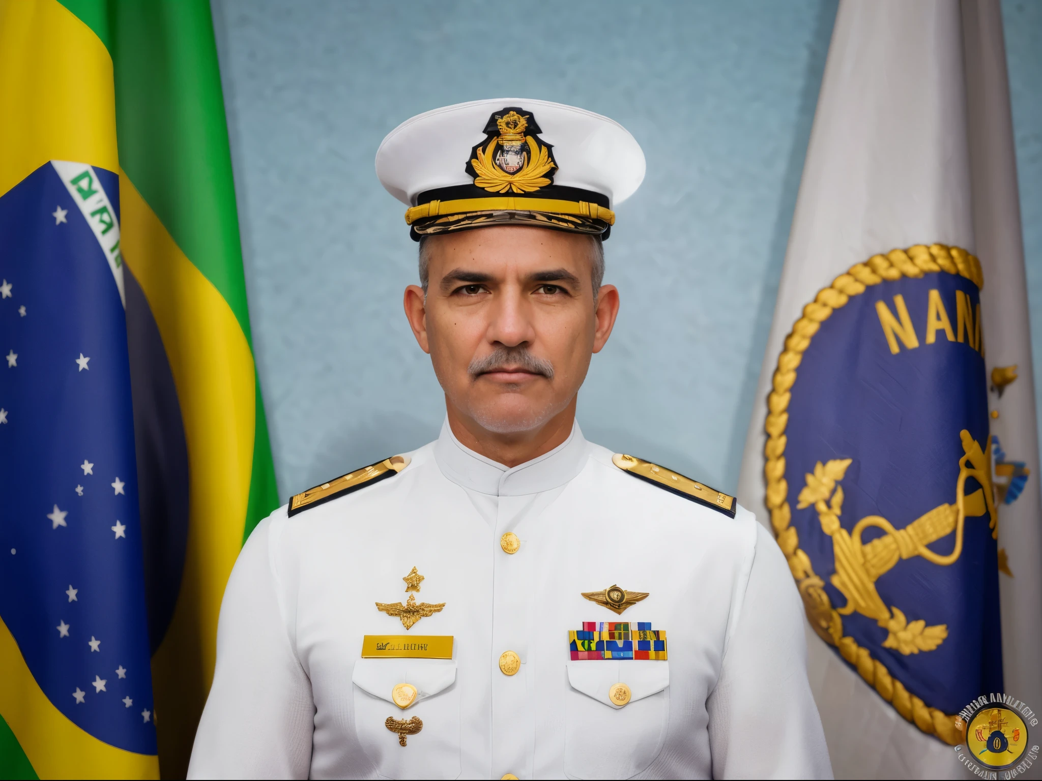 mature man, oldman, navy captain, admiral, grey hair, grey beard, masterpiece, brazilian navy, best quality, 8k, raw, canon 5d, f/1.8, iso 6400, RAW Photo, (Best Quality), (Ultra Sharp), (Ultra Realistic), (Ultra Resolution), (Ultra Detailed), (Ultra Detailed) Definition), 8k, HD, realistic image, DSLR, detailed skin, detailed face, hyper realistic, (highly detailed skin: 1.2), 8k uhd, dslr, soft lighting, high quality, film grain, Fujifilm XT3