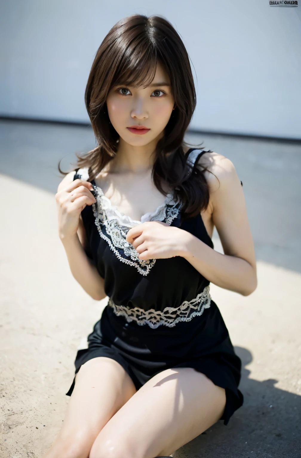 Skinny Japanese woman, 30th generation, One Girl,
(Wearing a sleeveless glittery evening dress:1.2),
((short, See-through skirt, She spreads her legs and touches her panties:1.5)),
(RAW Photos, highest quality), (Realistic, photo-Realistic:1.4), masterpiece, Very delicate and beautiful, Very detailed, 2k wallpaper, wonderful, In detail, Very detailedな, High resolution, Soft Light, Beautiful detailed girl, Very detailed eyes and face, Beautiful and detailed nose, Beautiful details,Cinema Lighting,((City lights at night)),Perfect Anatomy,smile,

Narrow shoulders, Beautiful clavicle, thin arms, length, Thin legs, Small Ass, No bra, 
Slim figure, The beauty of slim abs :1.2, thin waist :1.2, thin thighs :1.2, 
Very fine eye, Long, narrow eyes, Brown eyes, double eyelid, Extremely fine eyebrows, thin, Long eyelashes, Watery eye,
Ultra-detailed lips, Plump and moisturized lips, Glossy pink lips, Blushed, ((White beautiful teeth)), 
Beautiful actress&#39;Fatigue Make-up, Brightly colored moisturizing lipstick, 
Dark brown hair, Delicate and soft hair, Hair blowing in the wind, 
(Put your hair up, Medium Short Hair, ponytail:1.2), 
Layered Cut, (Blunt bangs:1.2), 
可愛いsmile, Please open your mouth a little, Dreamy look, ((Staring at the viewer)), 
(((Photorealism))),((The body is facing the viewer)), 
Dynamic Lighting, 

Beautiful fashion accessories(((High detail,High detail,masterpiece,Simple and elegant ornaments,necklace,bracelet, ring, Earrings,))),
((Lift your face a little)),
((Squint your eyes)), 
((Pursing your lips:1.2)),
((Blushing)),
((The cleavage is fluffy)), 
((Flat Chest)),

