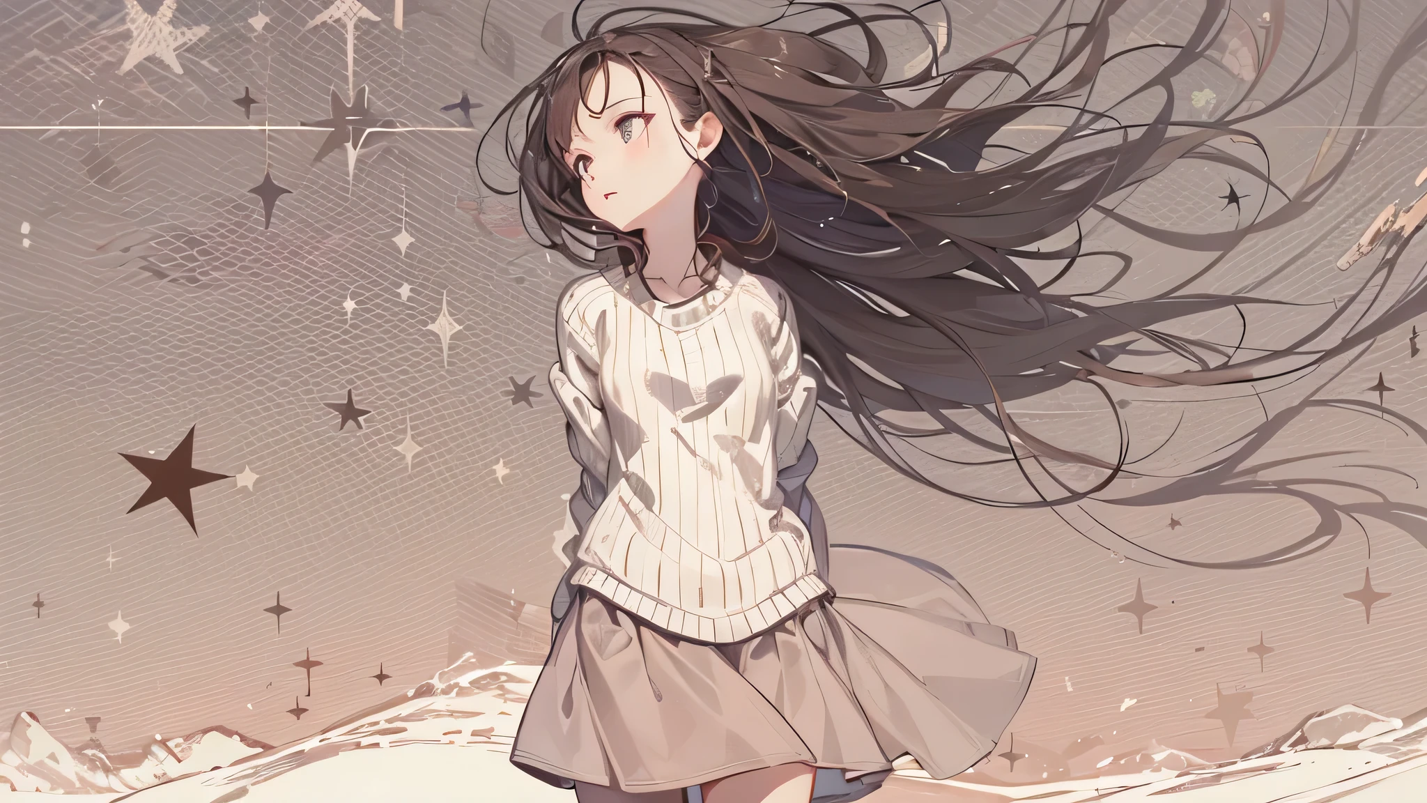 ((the celestial godness wave her arm )),(((glint shimmer spread from her hand and fall on the ground))), epic storry,best quality,extra detail,（（Wallpaper design concept drawing）））
