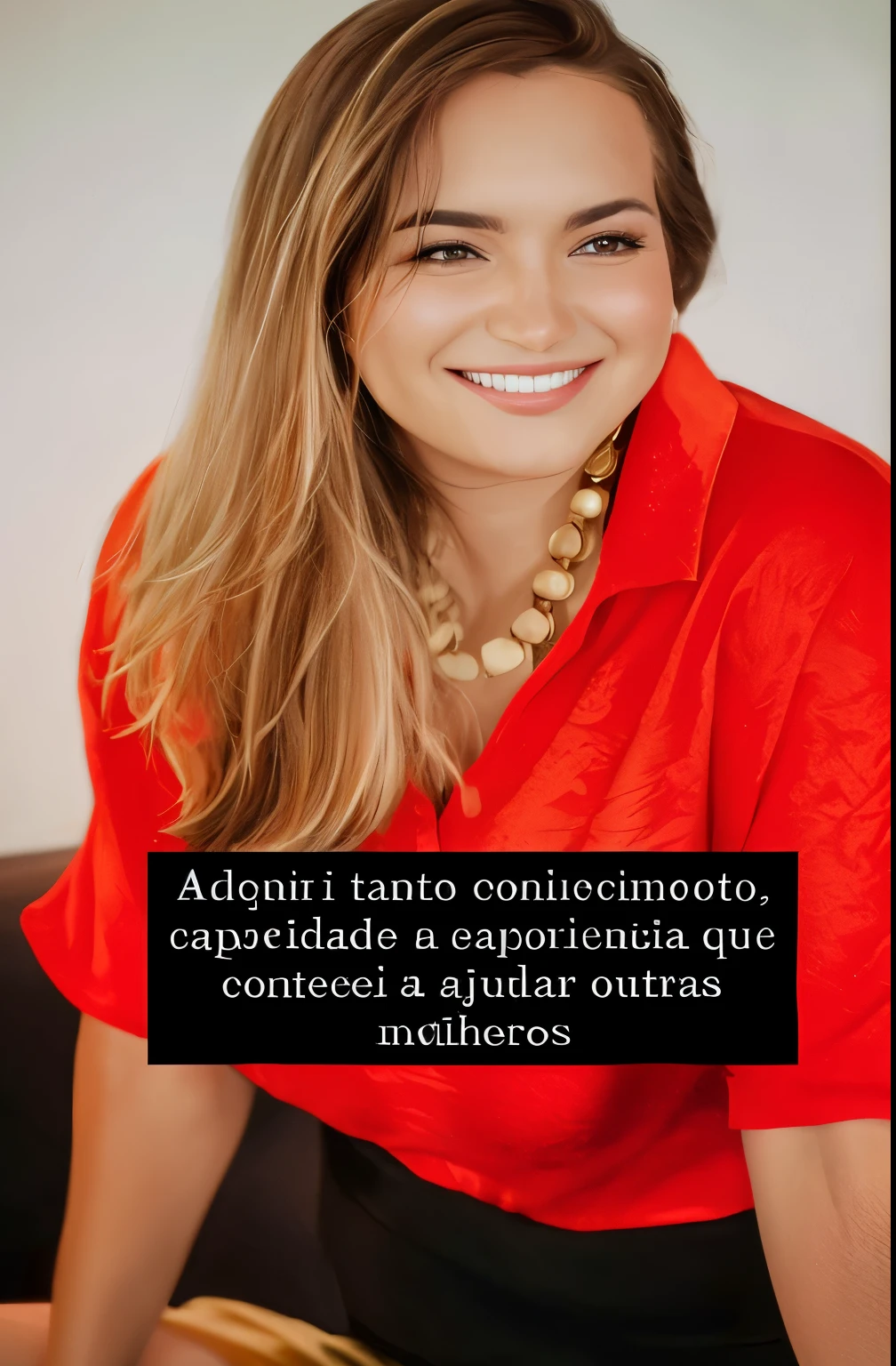 a woman in a red shirt smiles while sitting on a couch, by Nándor Katona, caroline gariba, malika favre, by Almeida Júnior, looks like fabiula nascimento, fernanda suarez, andrea rocha, by Willian Murai, by Almada Negreiros