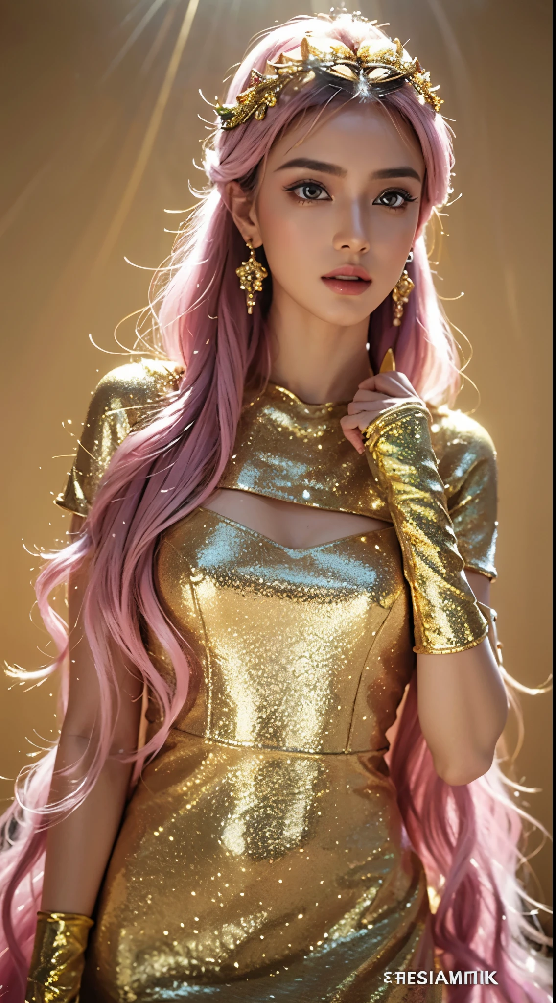 Futuristic Beautiful Photogenic Super Model Painting Fascinating Beautiful Colorful Fantasy Awesome Elegant Exquisite Intricate Detailed Awesome Gold Blue Pink Green Orange Peridot Lilac Magenta Cyan Gold Silver Copper Fabulous 8k Complex Brush Work Vivid Bright Vibrant Colors 3d Gold Decor Metal 24k Gold Filigree Background Mosaic Awesome Rich High Couture Bambi Eyes Ultimate Beauty Glow 8k Glamorous Filigree Mosaic Pearlescent Stunning Ultra Detailed Elegant Exquisite Couture Exquisite Hairstyle Contrast Frost Brushed Matte Glow Gold Background Vibrant Pink Silver Green Detailed 8k 24k Gold Decor Golden background asymmetric beautiful awesome superb 8k glossy 3d Klimt vibrant colors big eyes gorgeous beautiful colorful delicate facial features beautiful superb 24k gold highlights 8k focus red gold pink klimt flowers gold foil 8k focus gorgeous superb 8k