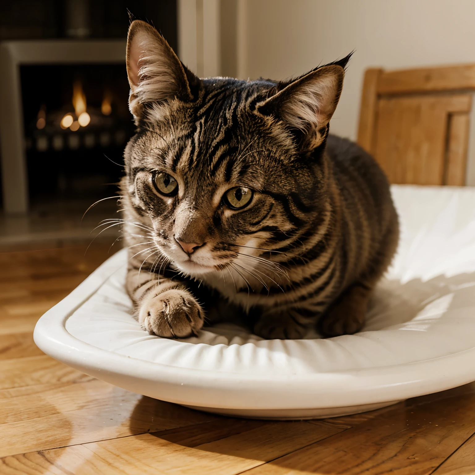 Cat eating taco