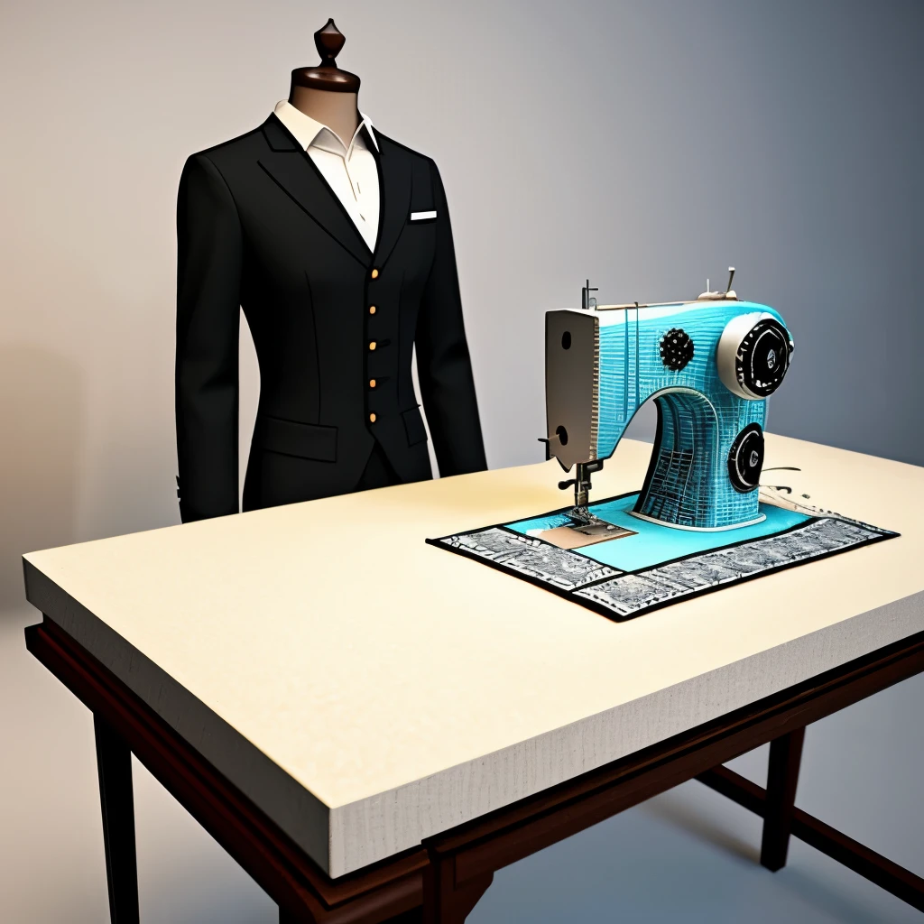 A master at a sewing machine, Tailor-made clothes, 3D style