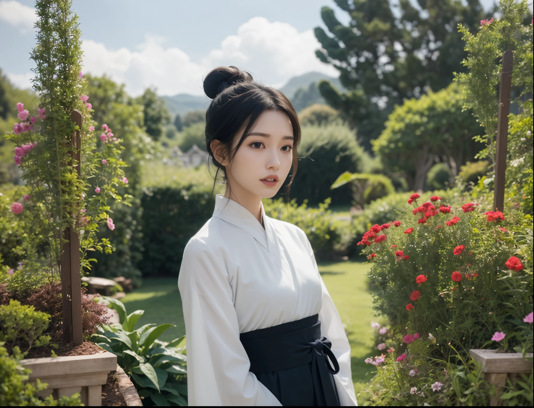 Behind is the garden