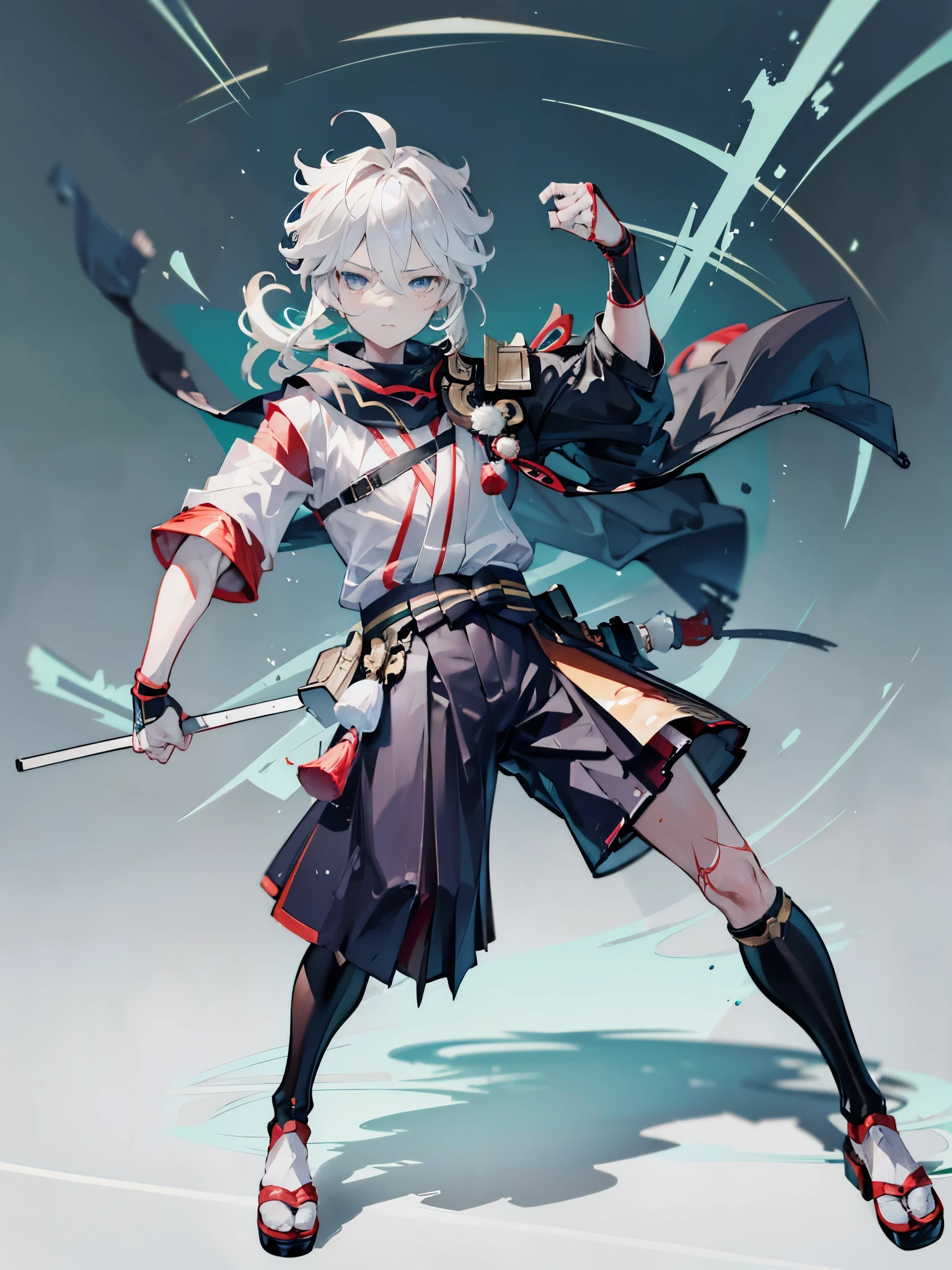 Japanese manga characters,Two-dimensional image,a boy,12 years old,panoramic,35mm camera lens,cool guy,athlete,Detailed background,punch,Hit,,Wear white tight shorts,The crotch is very big,Black jacket,full body portrait,Realistic skin texture,gray messy hair,Wear goggles,blue eyes,muscle(0.5),scar,Injuried,Expression of pain,Accurate facial features,motion blur,Super fine,Super detailed,high quality,8k ,oc rendering,dynamic perspective,Super real,Super real照片