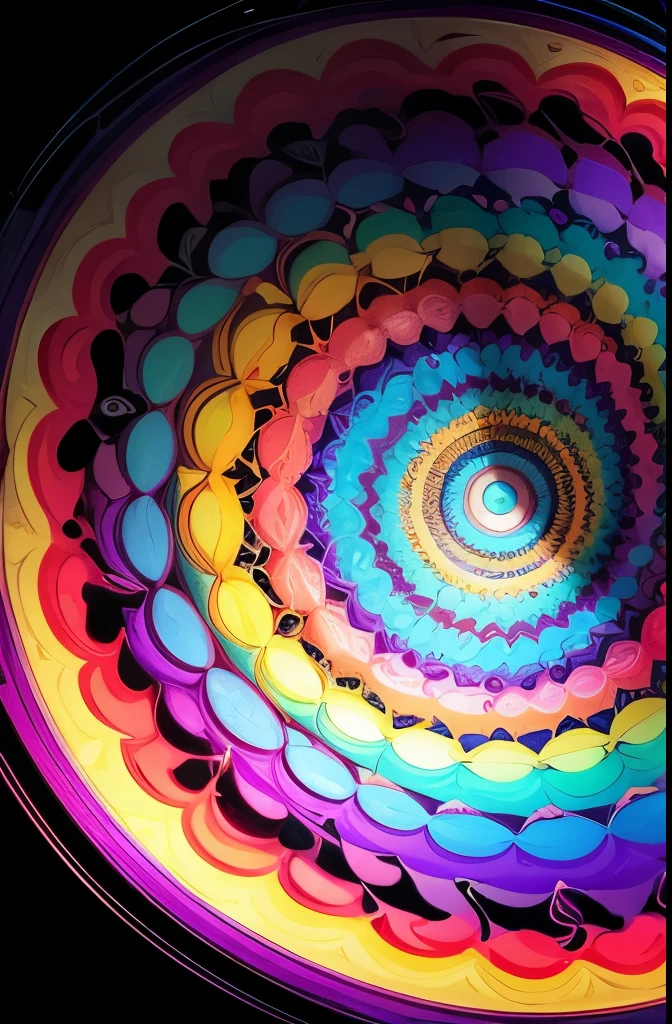 A magnificent swirl square of captivating and psychedelic color drawin