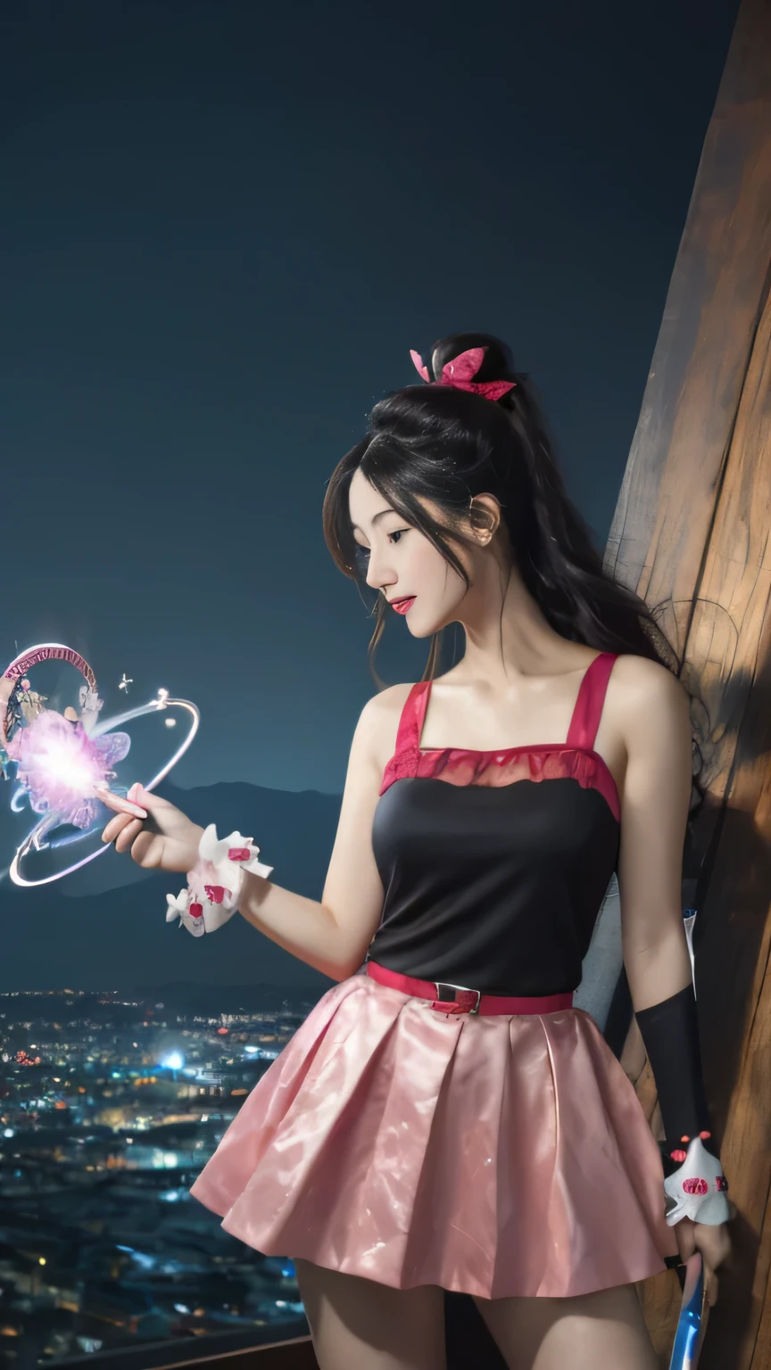 Woman shoots clear acrylic bow gun arrow in her room,Fantastical,a beauty girl,Acrylic Clear Bowgun,a little bit smile