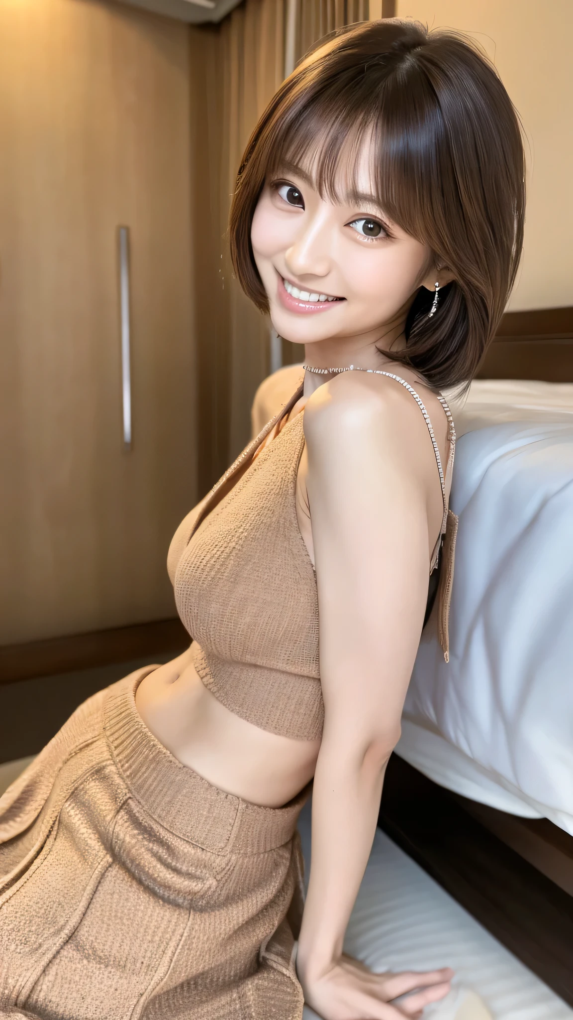 Highest resolution, 4K, Masterpiece: 1.3), A Japanese milf, Sexy: 1.1, fine eyes, Slender figure, Realistic teeth, double eyelids, full body, best quality, detailed, feminine