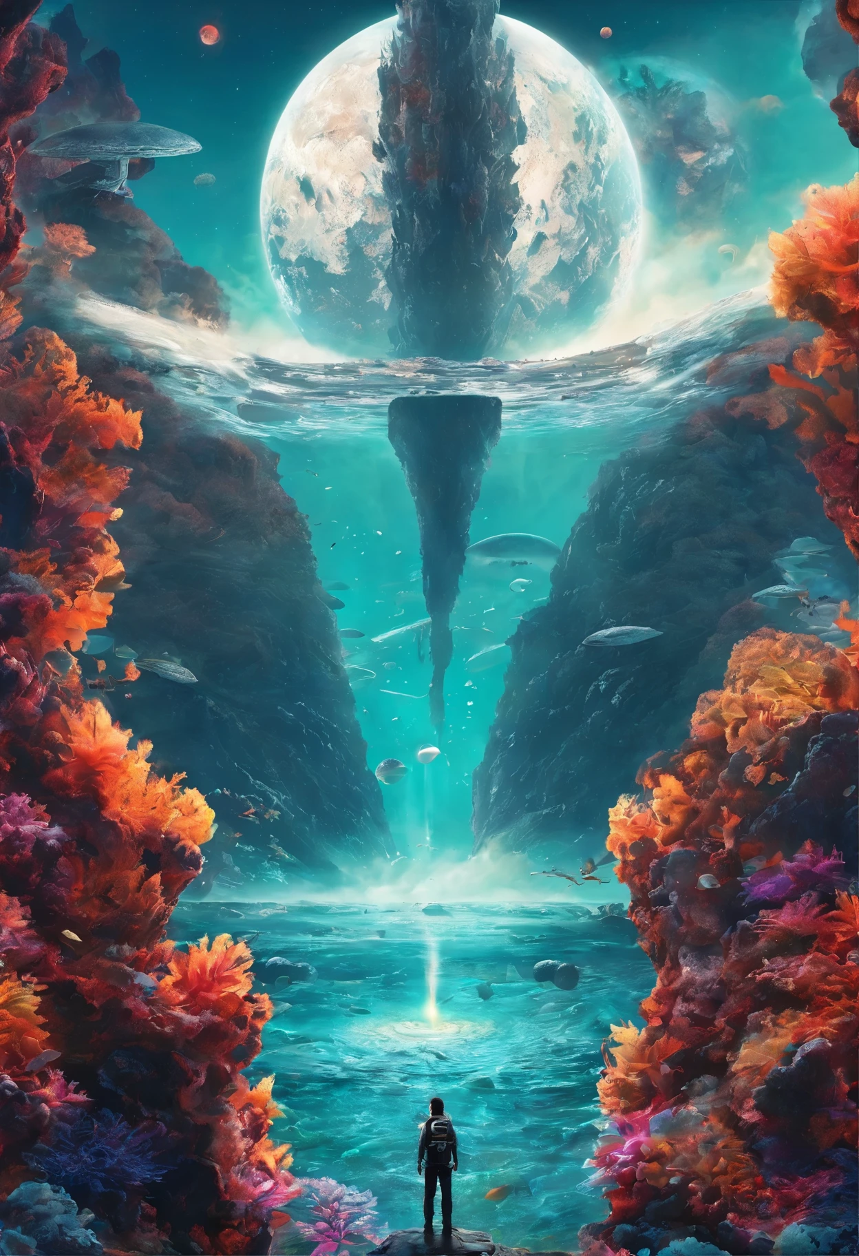 Masterpiece, ocean floor,Craters,Undersea volcanic eruption, 8K