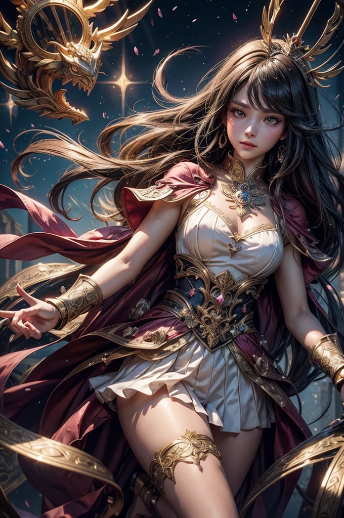 Ancient magic descends into the world of magic,Become a legendary magical girl。 illusory,Stylization動漫,Lovely and detailed digital art, 8 K,Stylization ,anime style , Super quality,Super detailed and intricate details, masterpiece, beautiful. lifelike