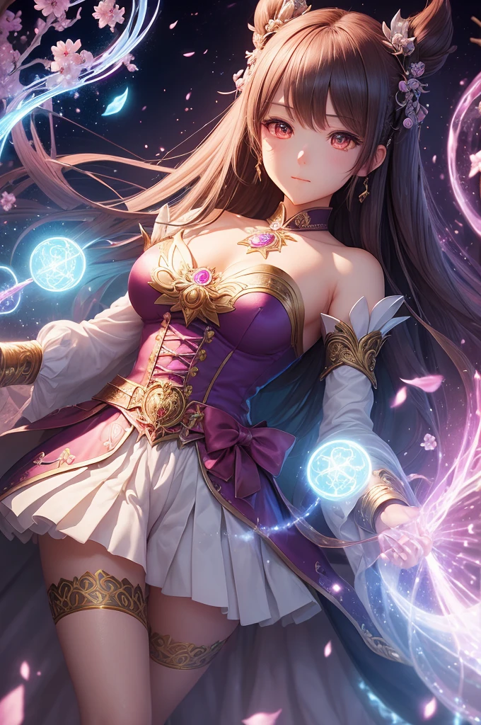 Ancient magic descends into the world of magic,Become a legendary magical girl。 illusory,Stylization動漫,Lovely and detailed digital art, 8 K,Stylization ,anime style , Super quality,Super detailed and intricate details, masterpiece, beautiful. lifelike