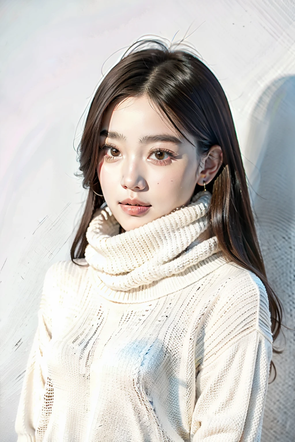 1 girl,sweater,White background,