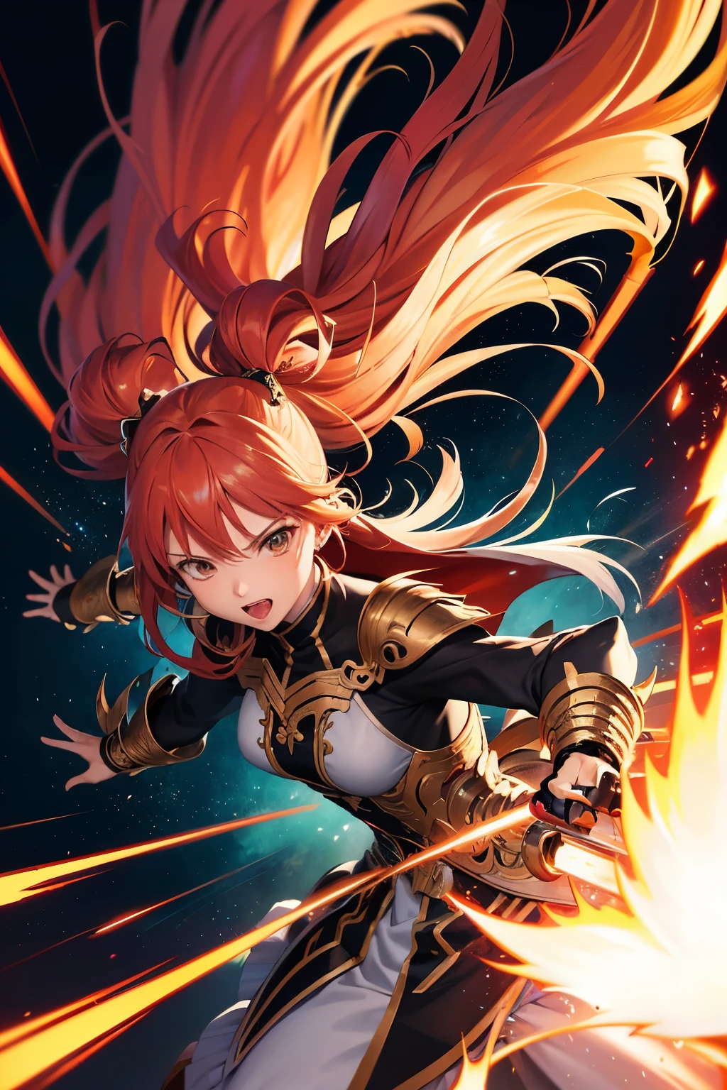 Ultra-detailed, hyper-realistic Anime style, dynamic jumping motion,
(Jumping Anime Characters Chaos Battle),
(Anime Characters mid-air, in action, fighting),
(Sharp focus on expressive faces, tense muscles),
(Artistic and intense use of color),
(Manga-inspired perspectives and panel transitions),
(Detailed backgrounds and environmental effects),
(Energetic and powerful motion lines),
(Detailed textures and textures, showing fabric and skin),
(Highly detailed weaponry and accessories),
(High resolution output, showcasing every intricate detail)

Anime battle scene,