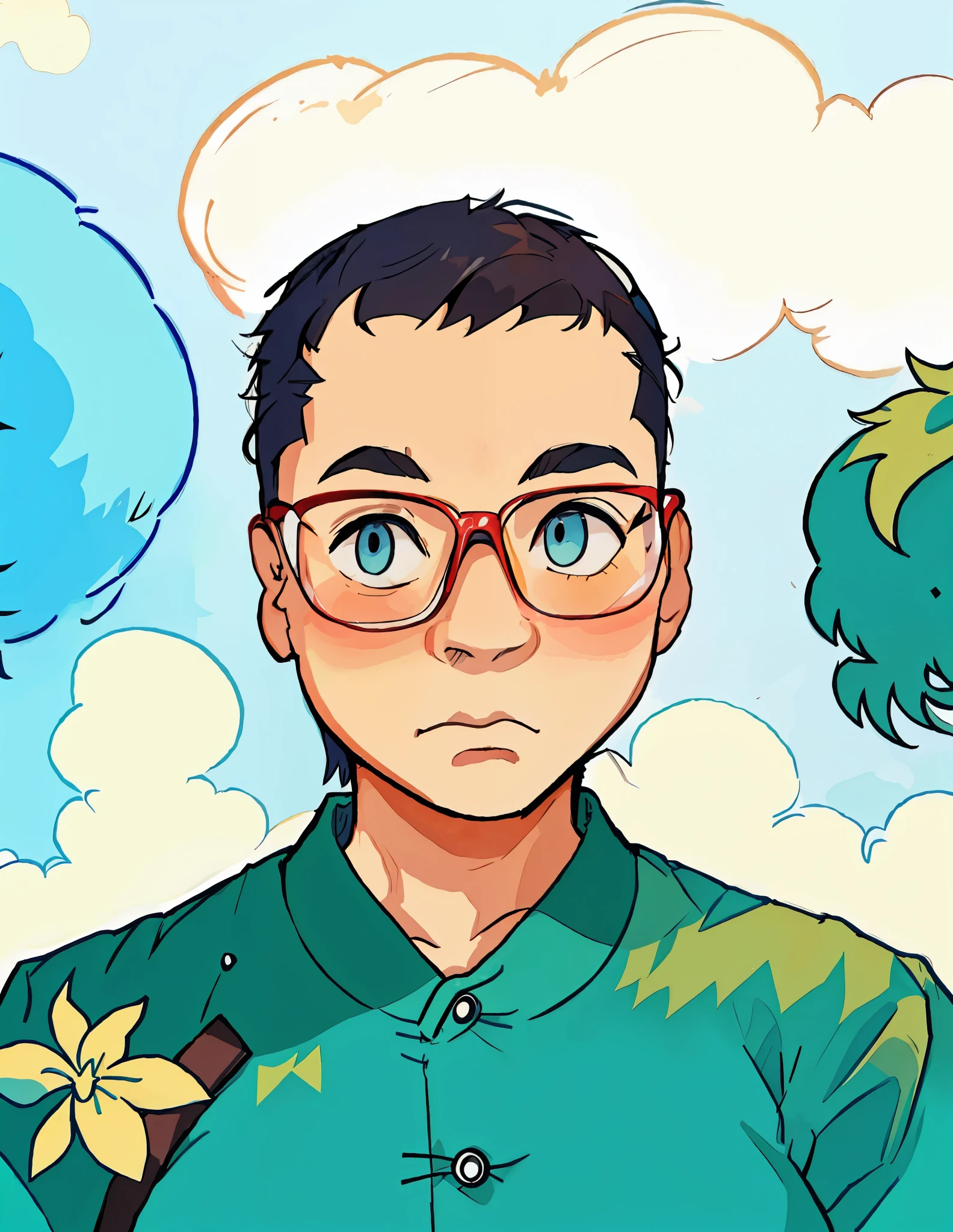 Look ahead,soft gaze