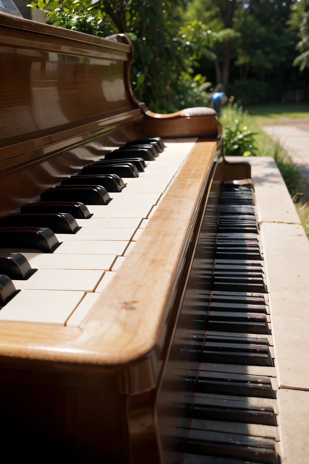 a piano middle off nature
