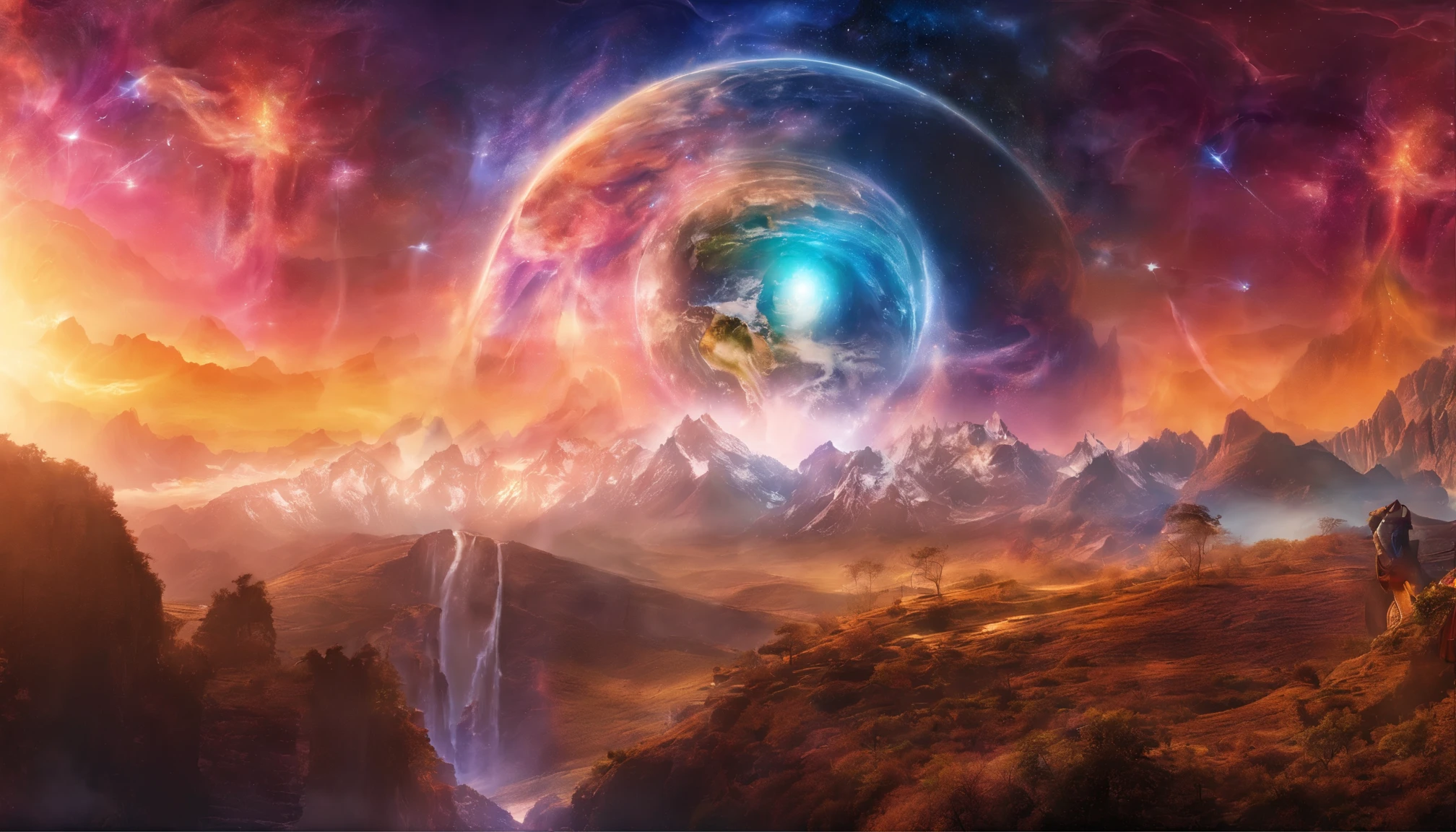 Earth energy collapses,Magical Earth,Witness the magic of the earth,Show the future education scene, Virtual classrooms are available, Wisdom Mentor, and the potential for interstellar learning. 8K