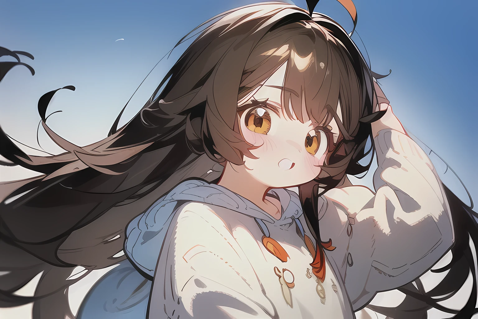 Bunny Girl，bunny ears，Characteristics of a three-year-old girl，female focus，Furry women ，Furry loli，black hair ，Height 1.6 meters，summer coat，short skirt