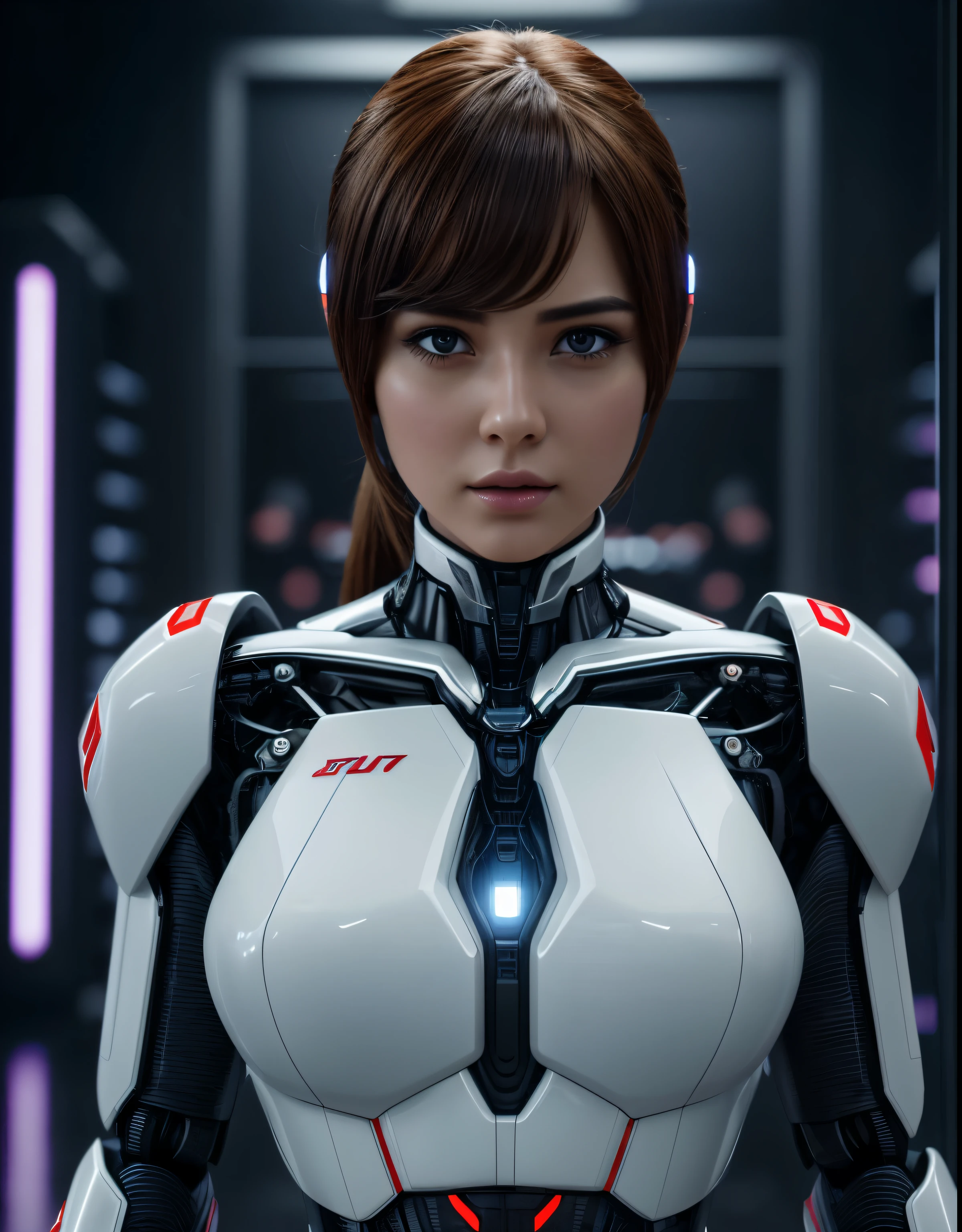 Beautiful female humanoid robot , very high quality and fantastic details with digital background , cinematic colour grading, cinematic view,  movie scene stills, 